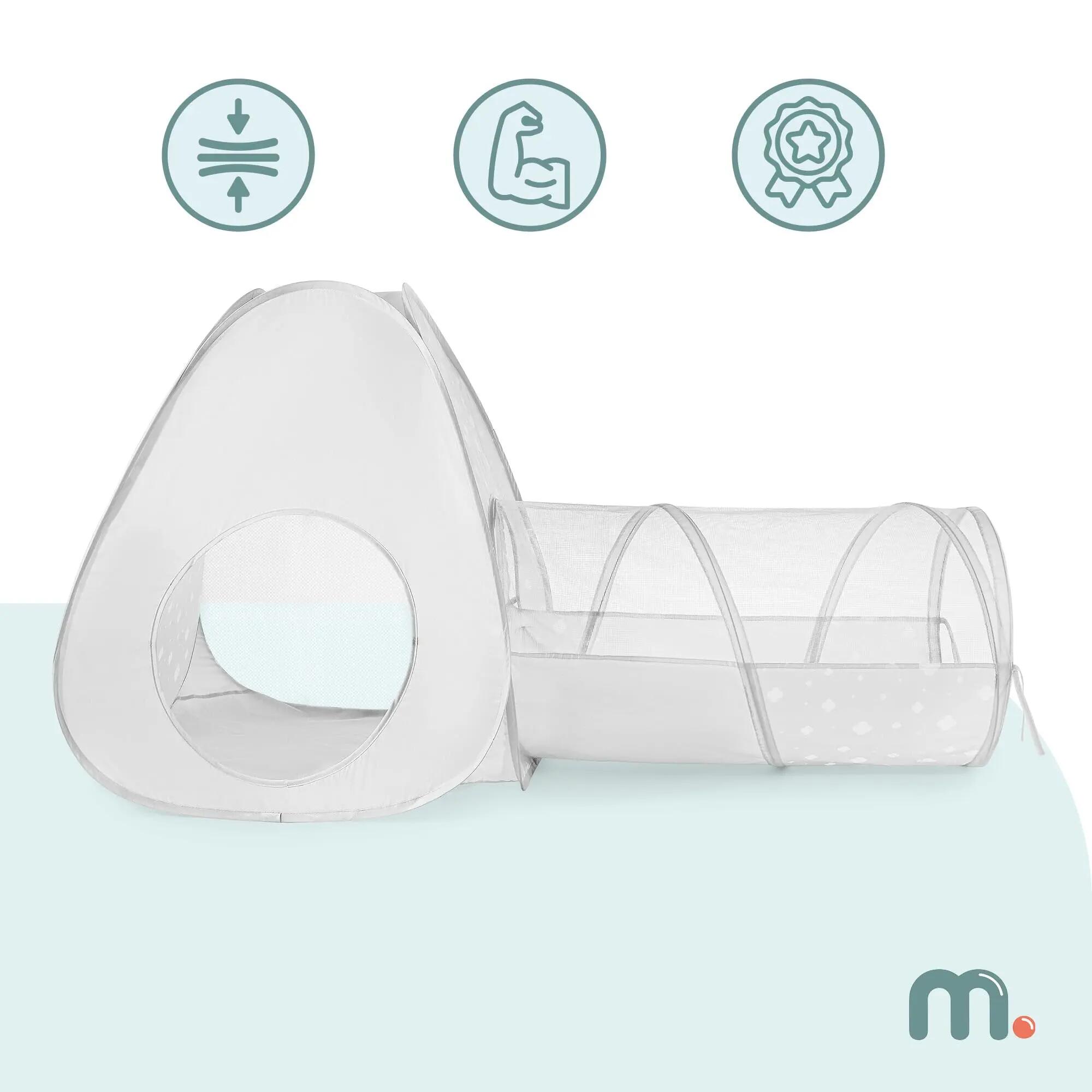Jogo infantil Pop-Up 2-em-1 - Tenda tipi e túnel conectáveis - Cinza 2/9
