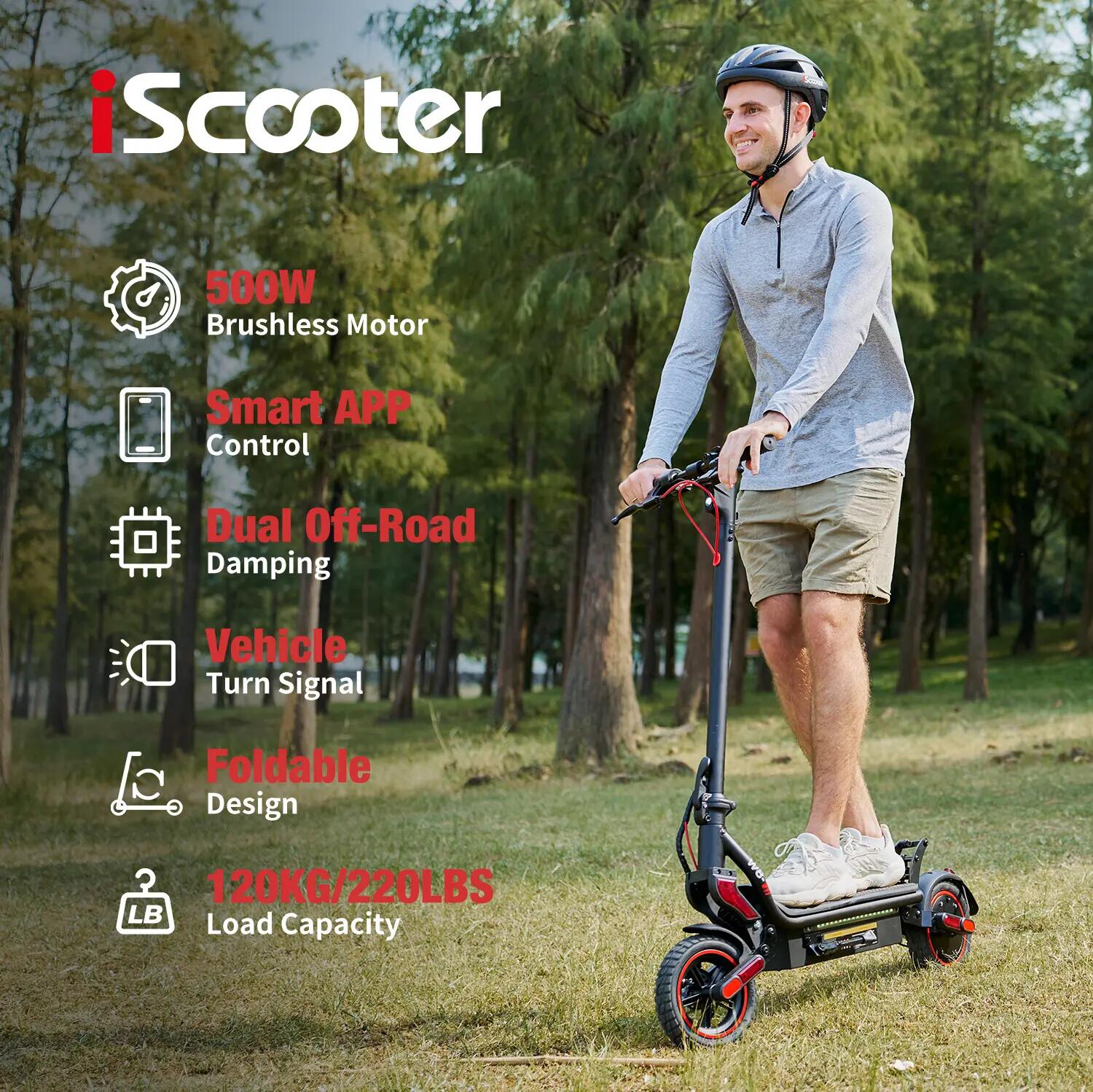 Trotinete elétrica iscooter W8 500W 48V dobrável 12/13