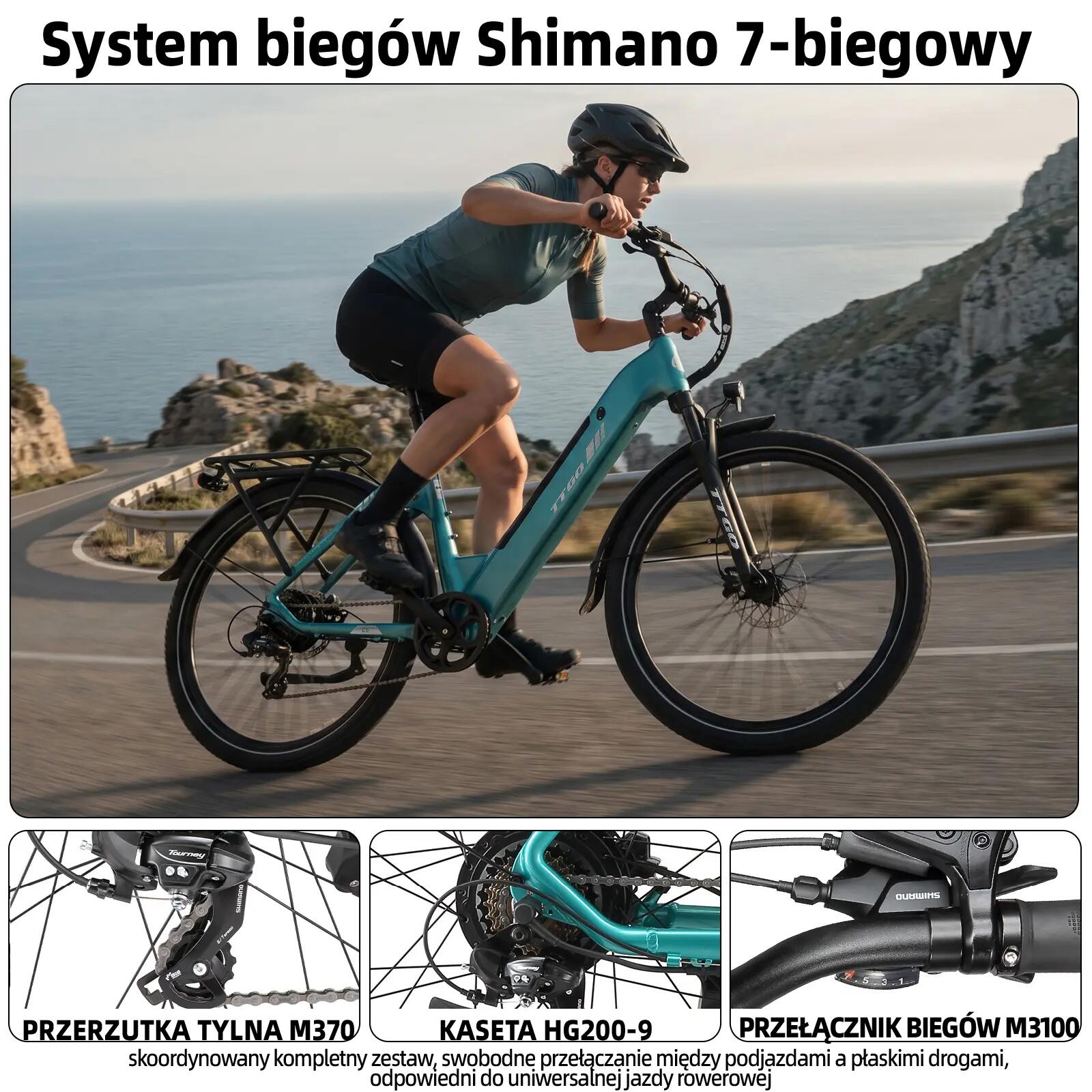 Elektryczny rower dla dorosłych TTGO C5 48V 13,5Ah bateria 9/14