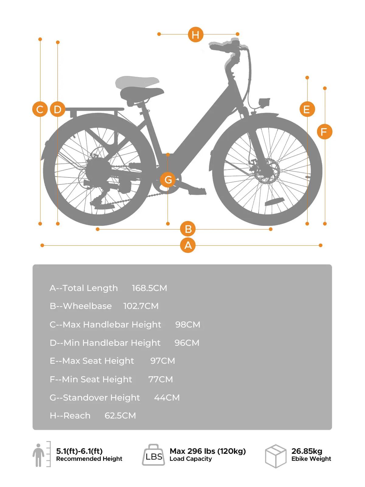 Vélo de ville électrique HillMiles MileCity 1 250W 468Wh 26-pouces 2/8