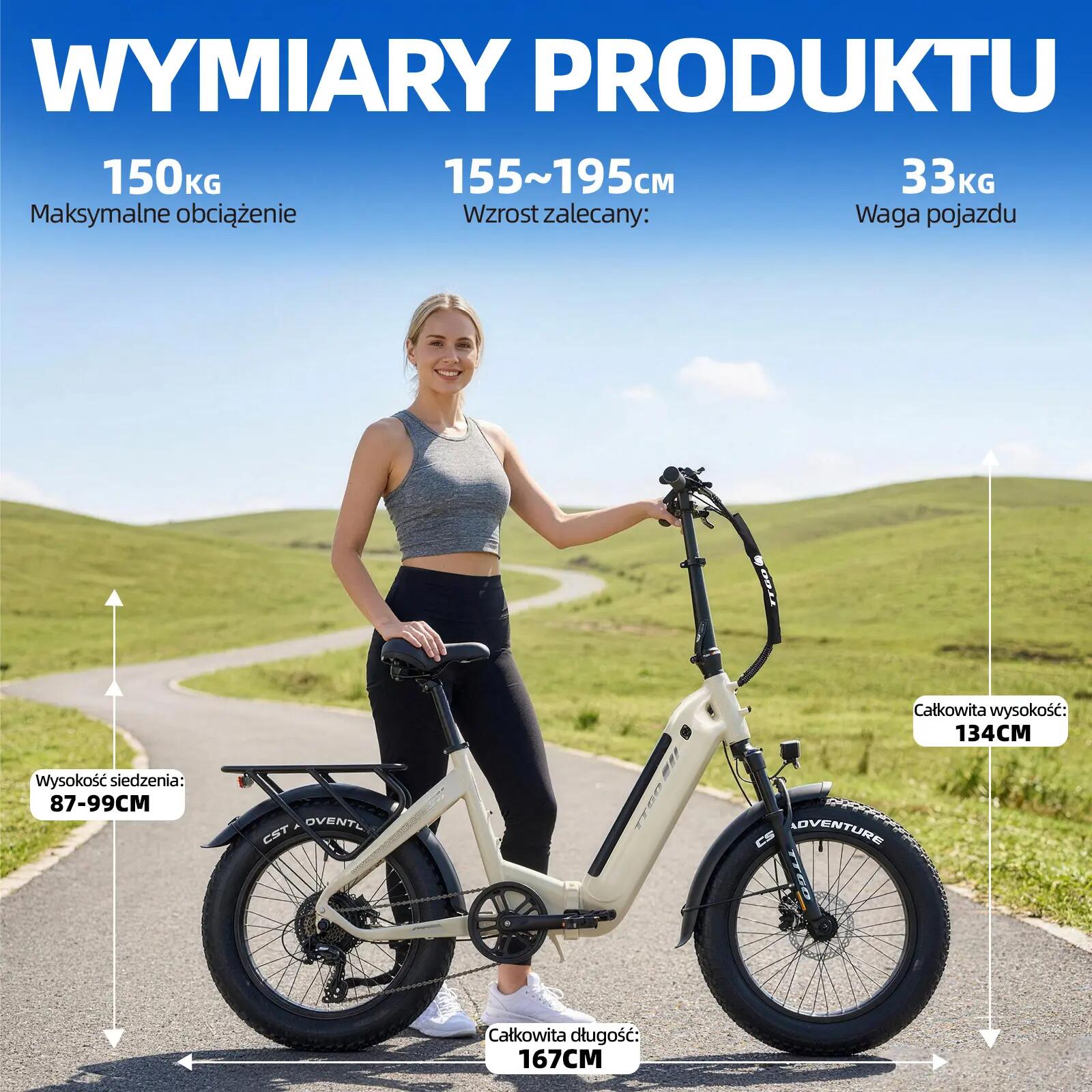Rower elektryczny TTGO F6 Boost (dorosły), silnik 250W, bateria 48V 18Ah 14/15