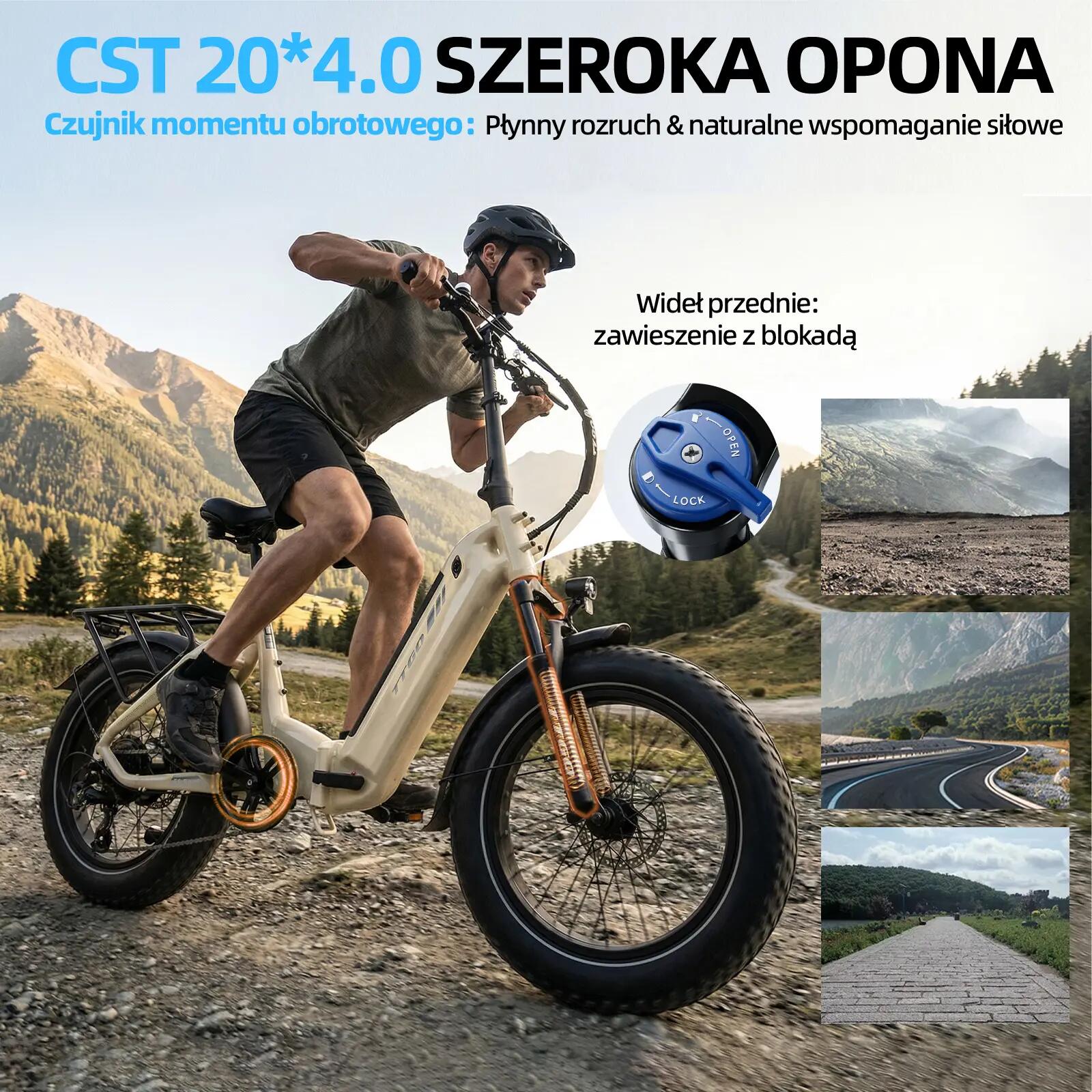 Rower elektryczny TTGO F6 Boost (dorosły), silnik 250W, bateria 48V 18Ah 13/15