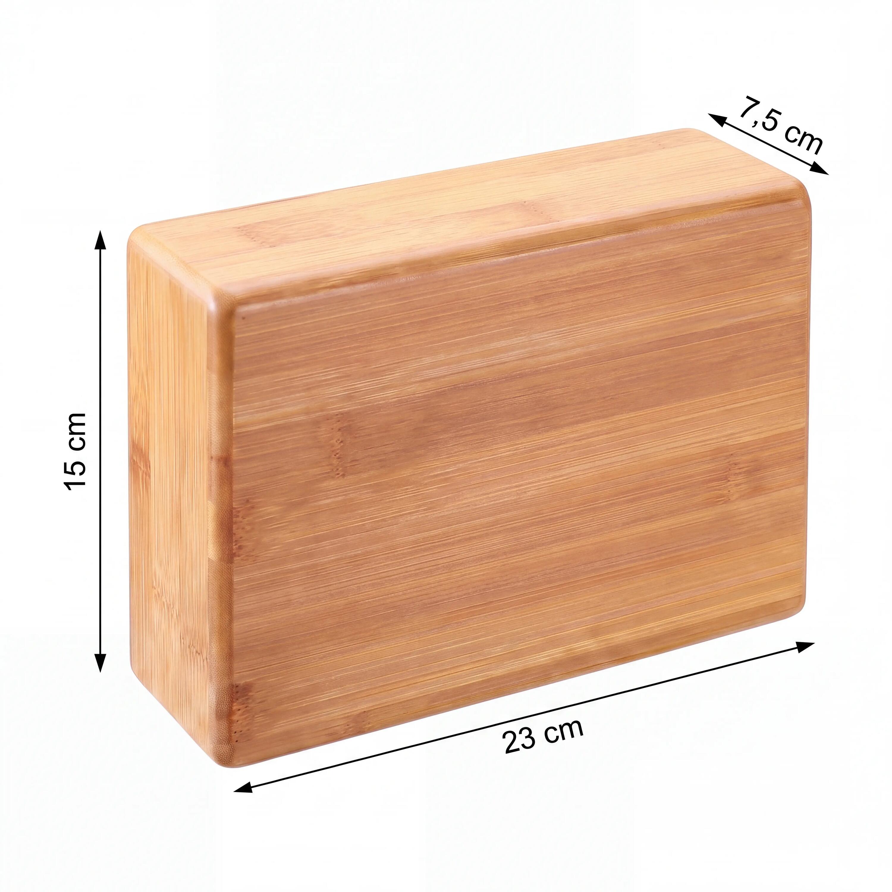Yoga & Pilates Block 2er Set Bambusholz robust, formstabil & langlebig 5/5