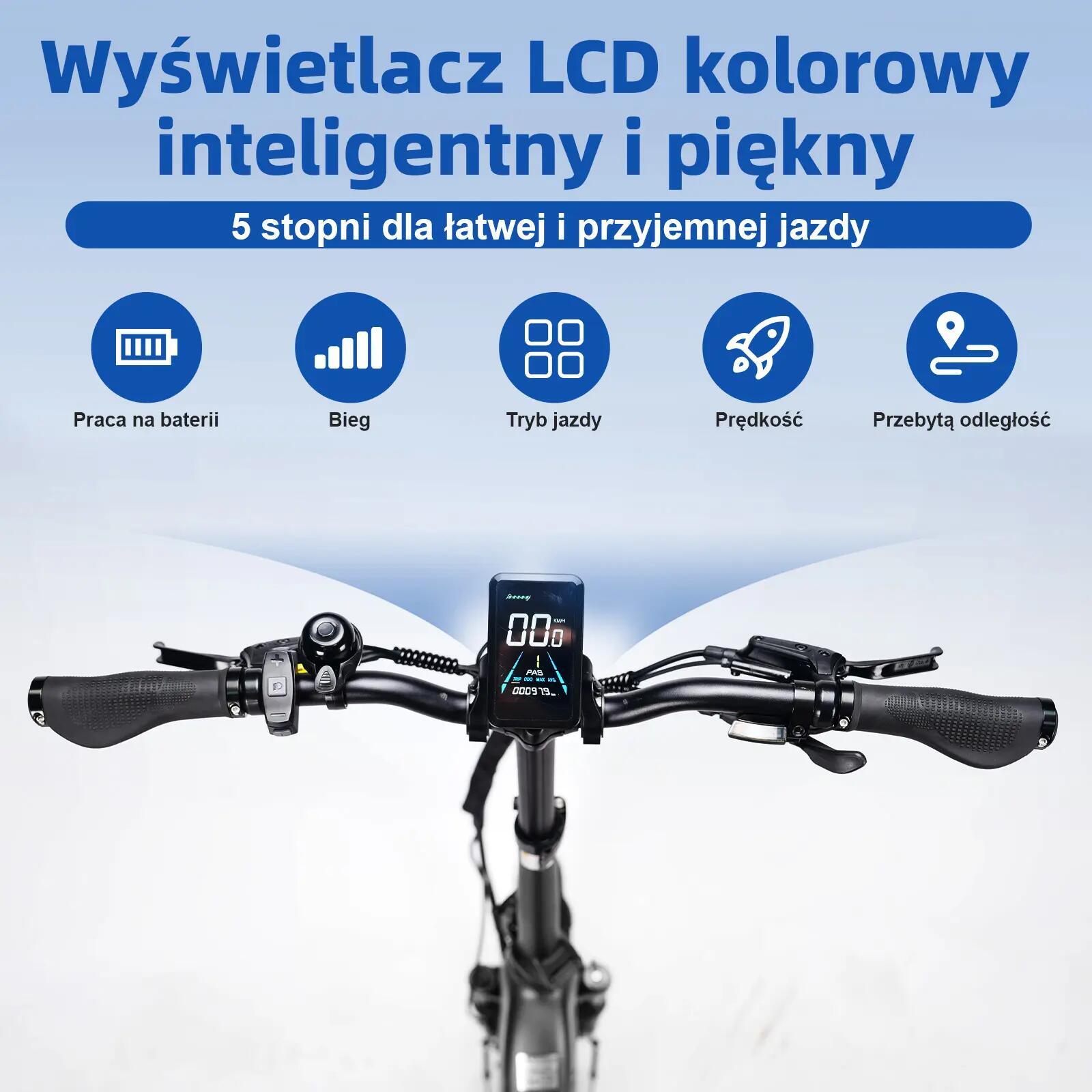 Rower elektryczny TTGO F7 (dorosły), silnik 250W, bateria 48V 15Ah 14/15