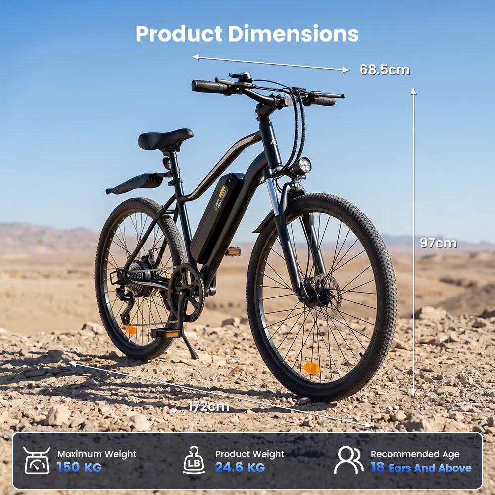 Elektrische stadsfiets iScooter EB3S 350W 540Wh 26-inch 8/10
