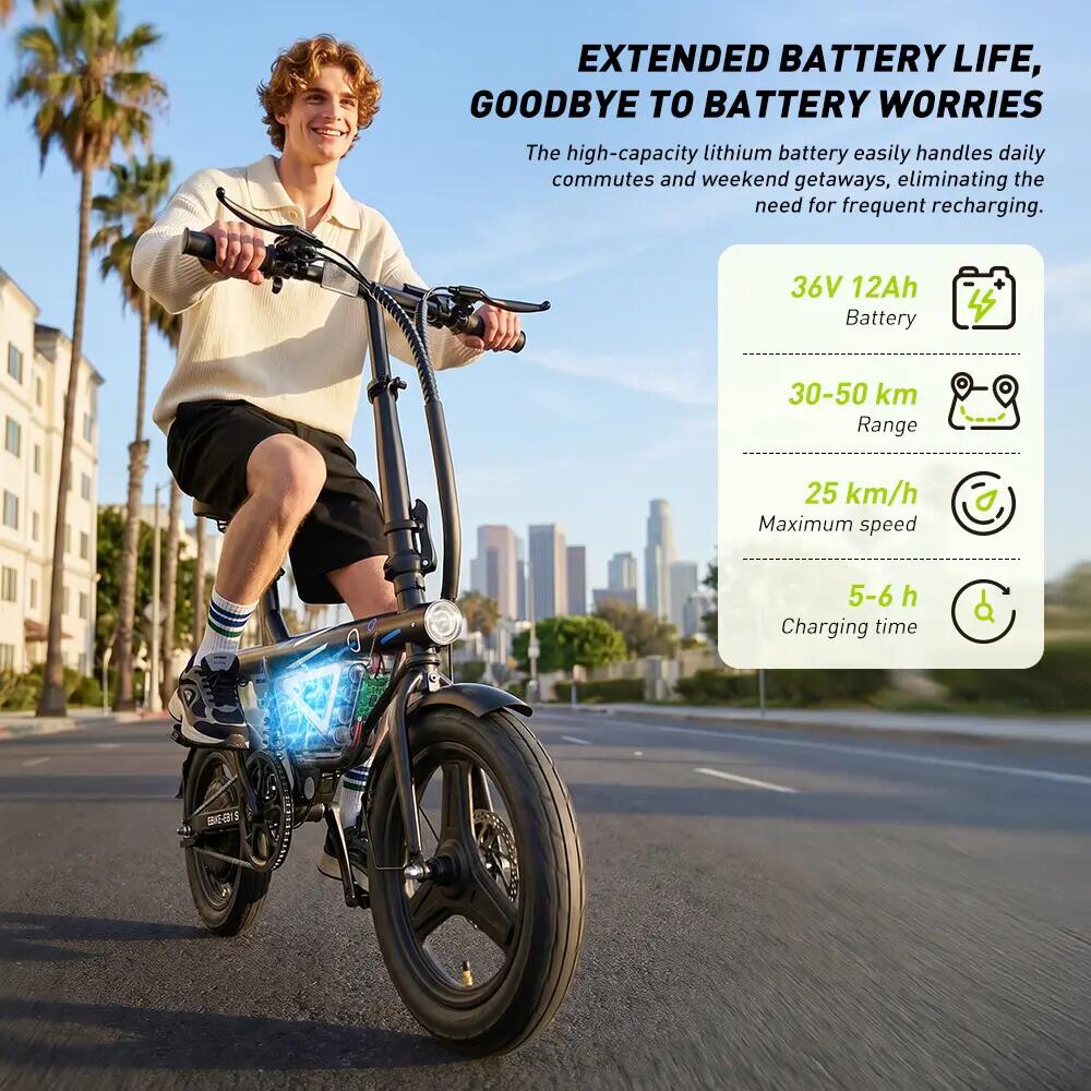 City bike elettrica pieghevole iScooter EB1S 350W 432Wh 14 pollici 6/13