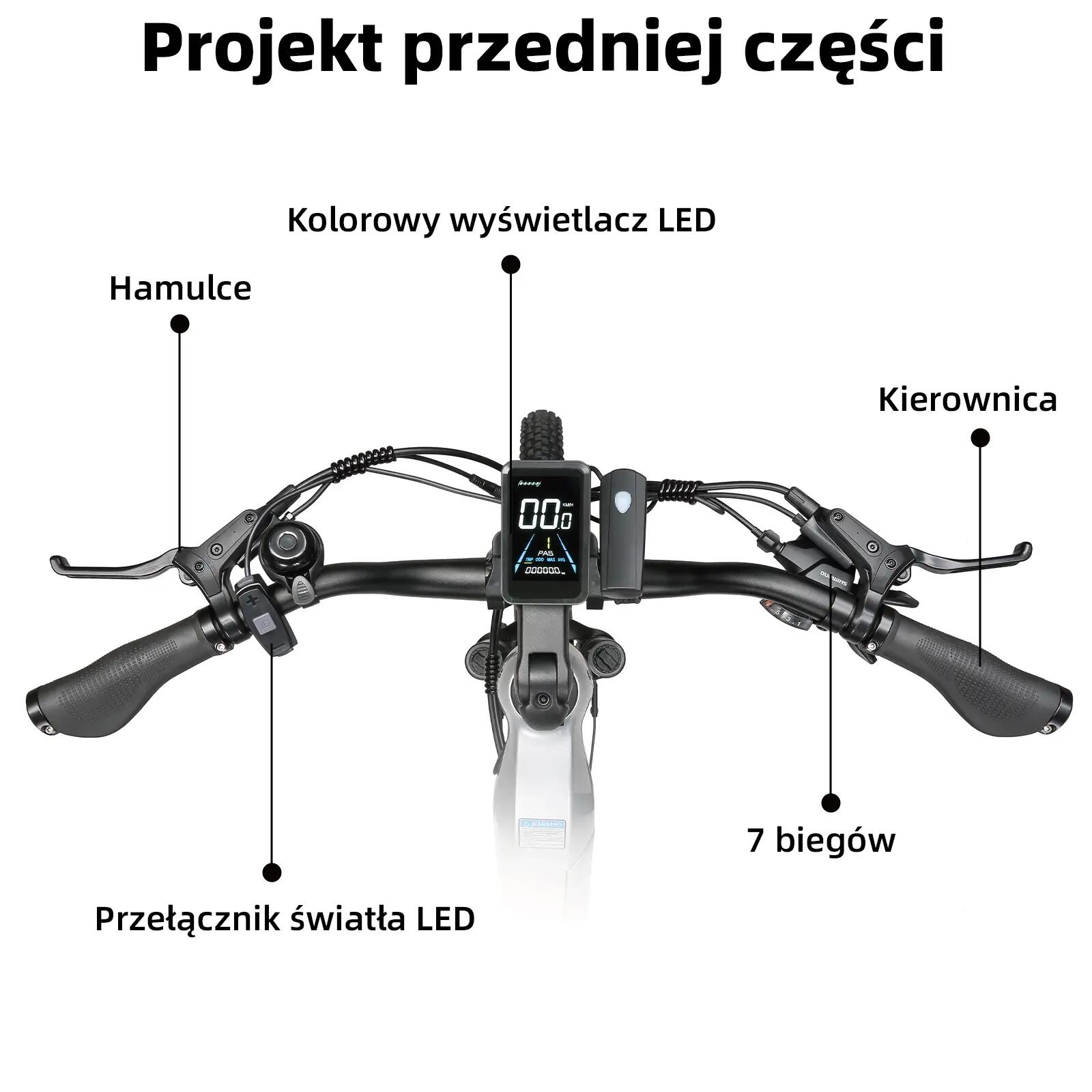 Rower elektryczny TTGO E-SUVO (dorosły), silnik 250W, bateria 48V 15Ah 10/15