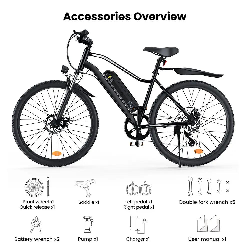 Elektrische stadsfiets iScooter EB3S 350W 540Wh 26-inch 10/10