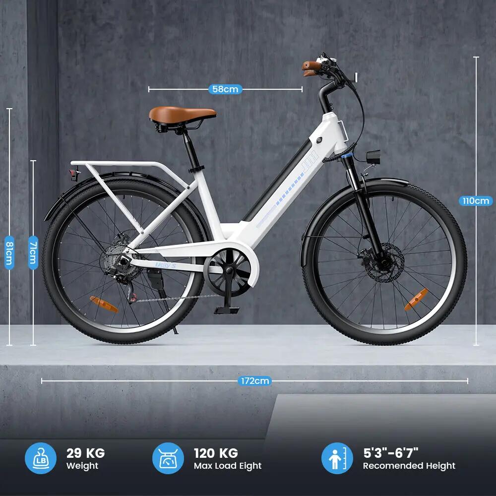 Elektrische stadsfiets iScooter UcityS 250W 468Wh 26-inch 9/13