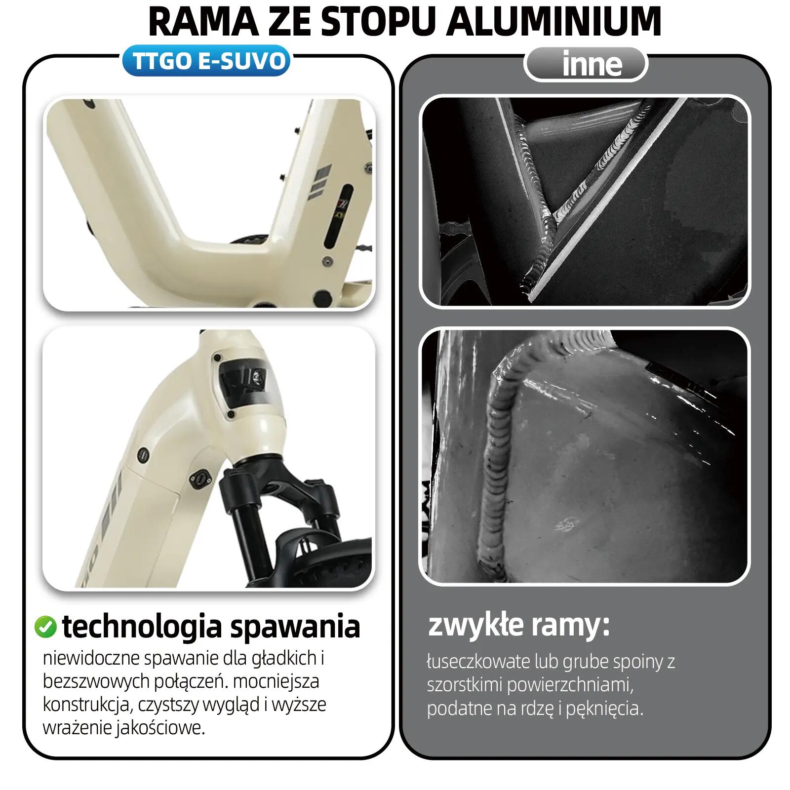 Rower elektryczny TTGO E-SUVO (dorosły), silnik 250W, bateria 48V 15Ah 14/15