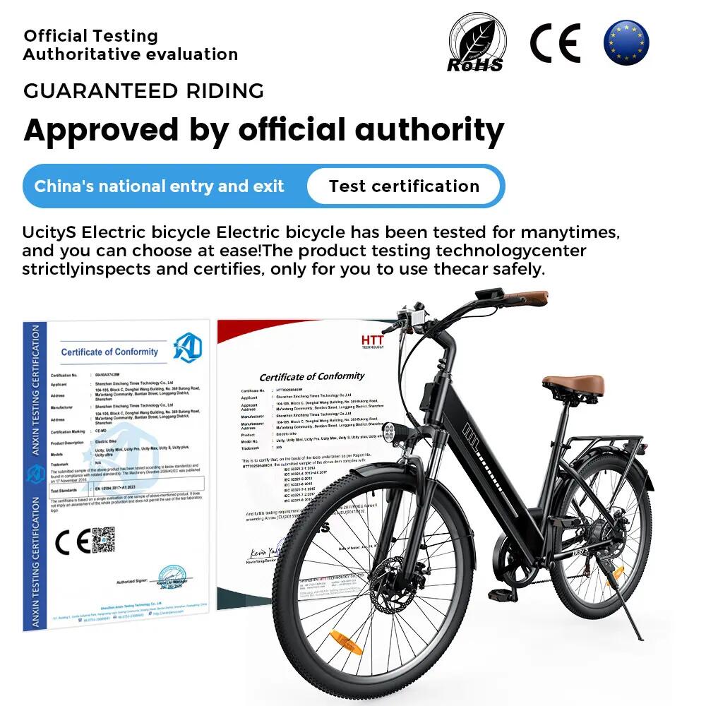 Elektrische stadsfiets iScooter UcityS 250W 468Wh 26-inch 12/12