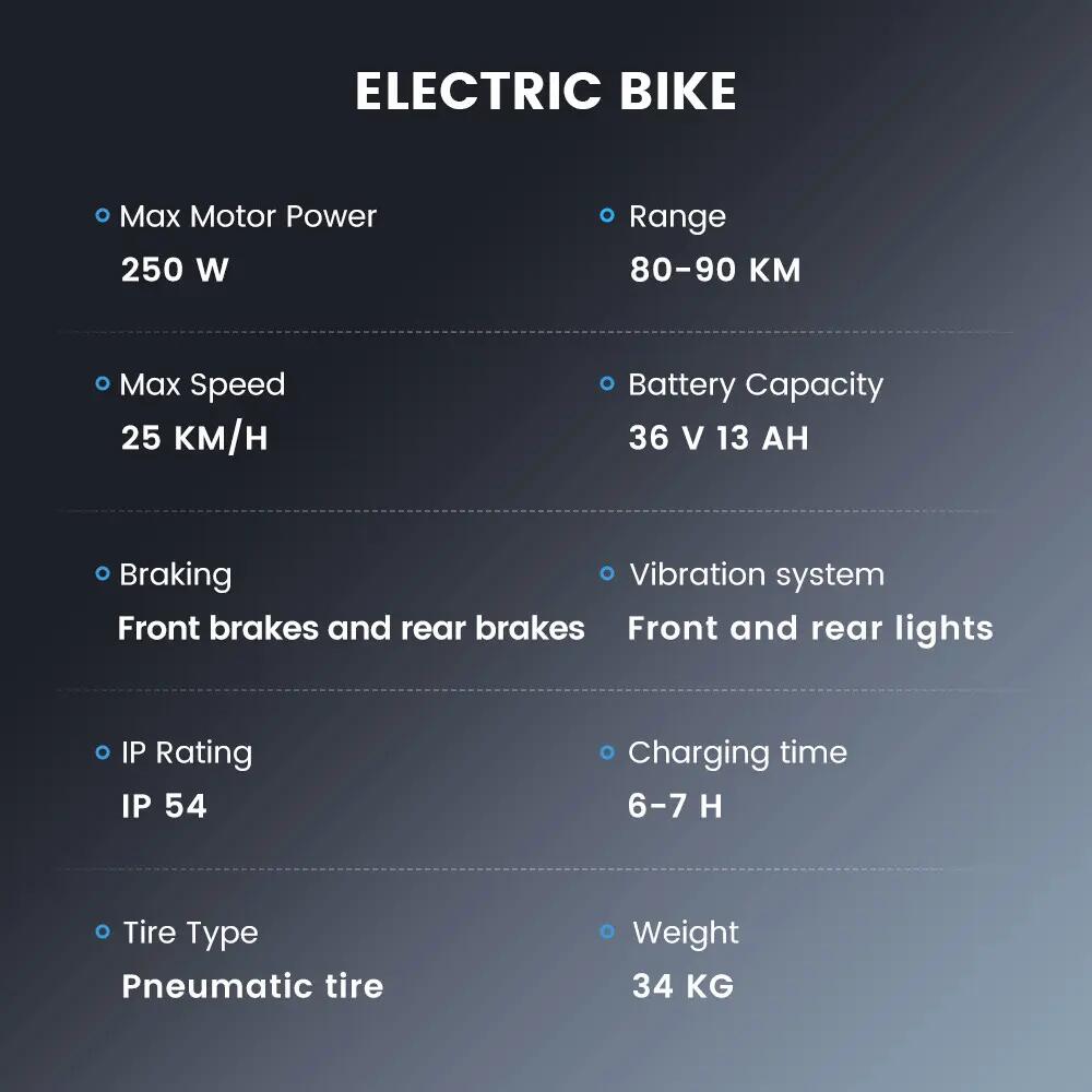 Elektrische stadsfiets iScooter UcityS 250W 468Wh 26-inch 11/12