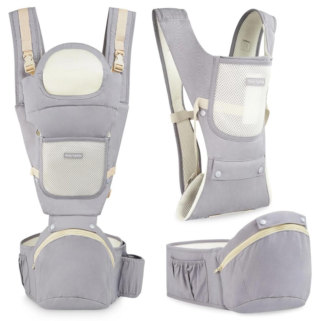 Ergonomic 10-in-1 baby carrier, unisex, Amy, grey