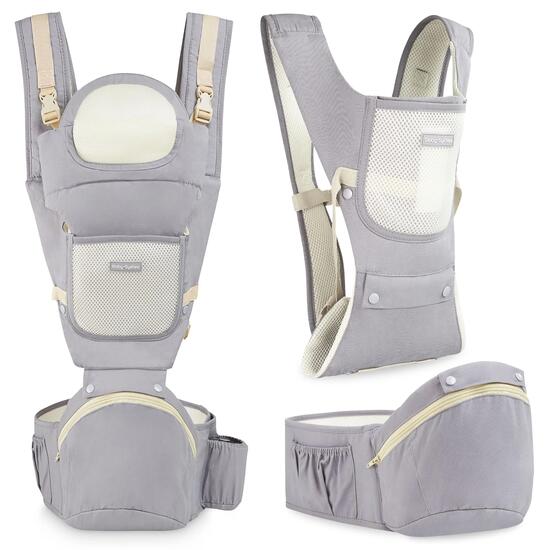 Ergonomischer 10-in-1-Tragsitz, unisex, Amy, grau