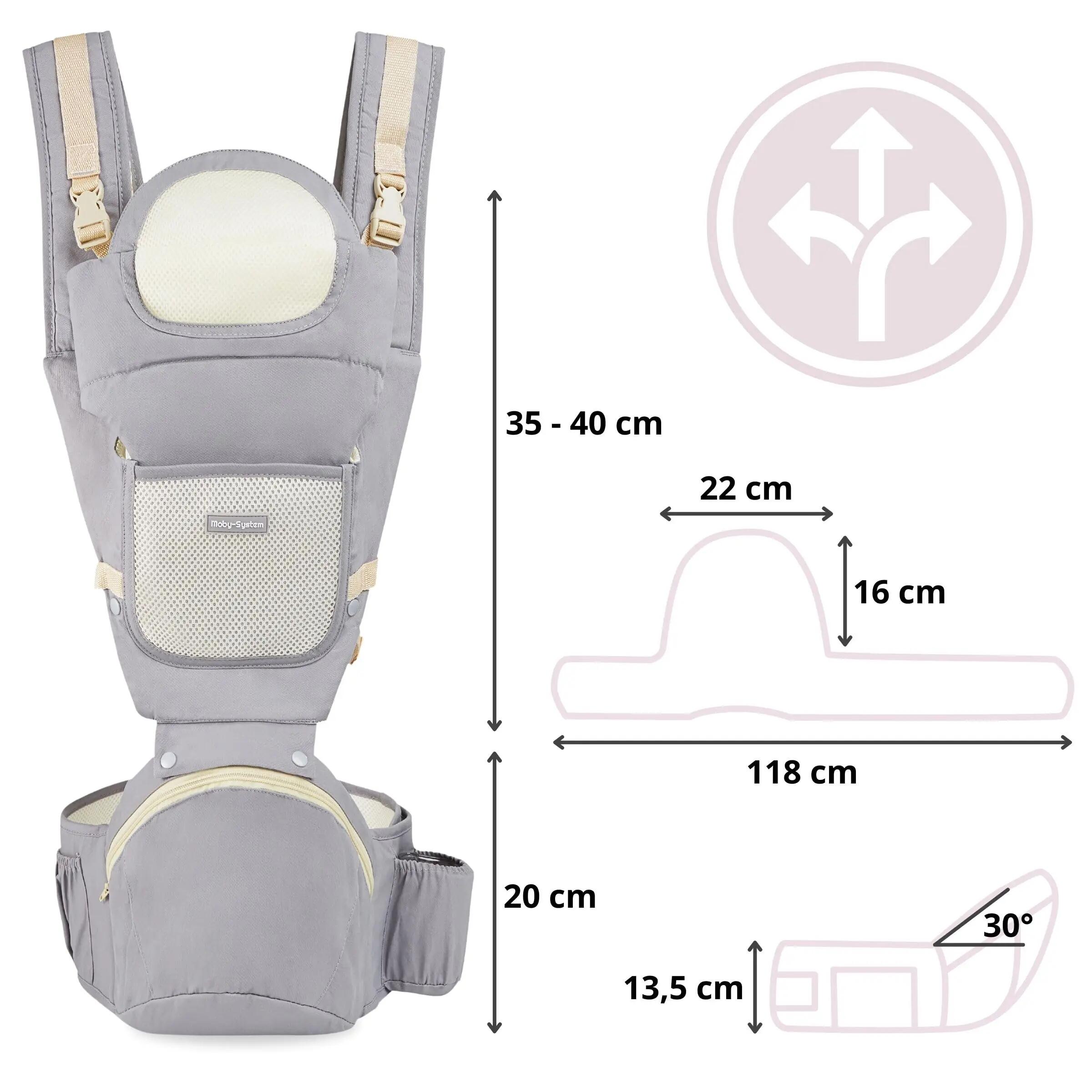 Ergonomische draagzak 10-in-1, unisex, Amy, grijs 6/10