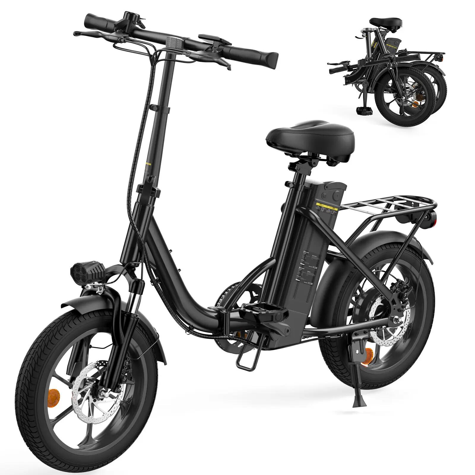 Bicicleta urbana elétrica dobrável iScooter U4 250W 374.4Wh 16-inch 2/4