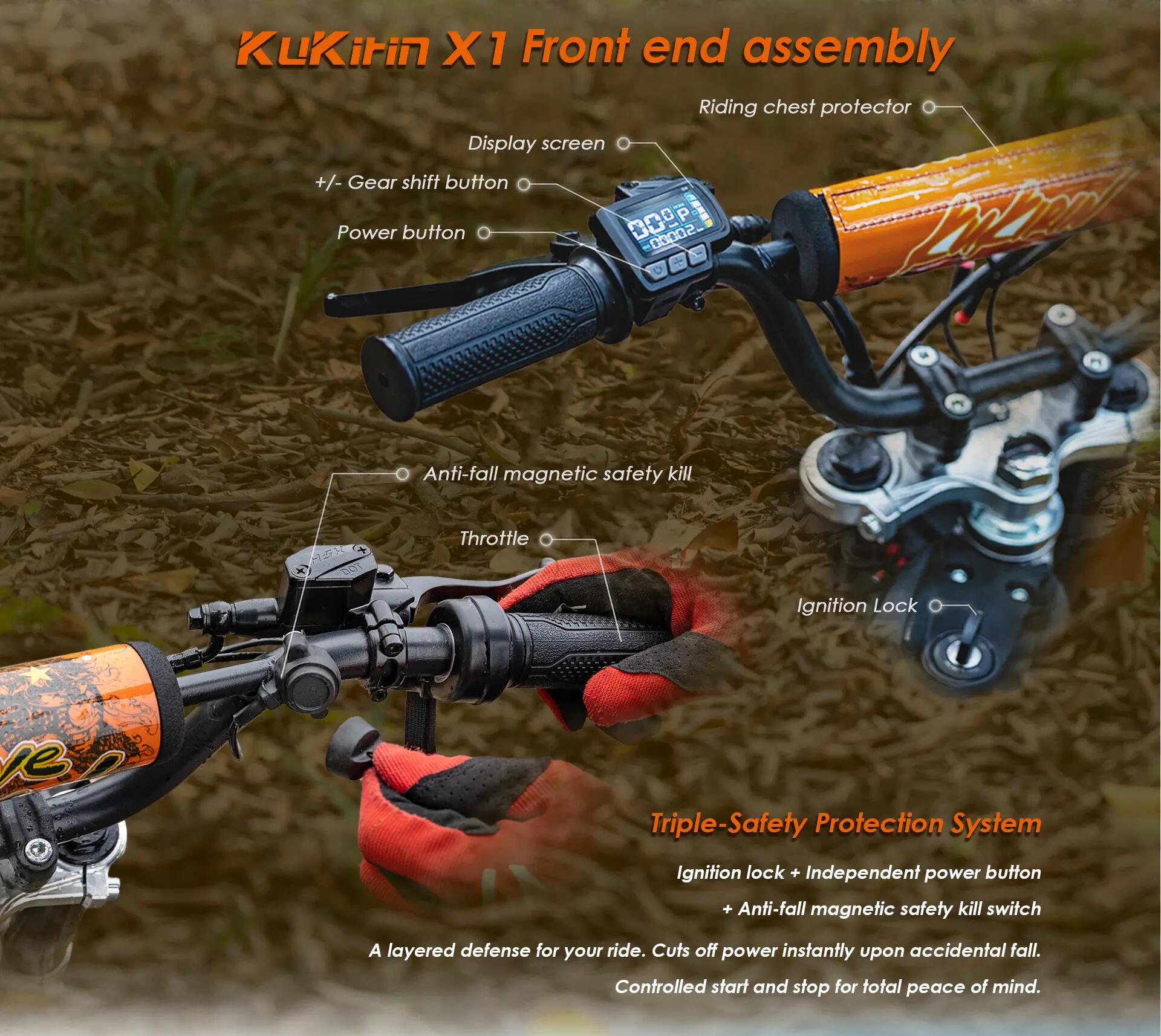 Moto elettrica off-road X1 Pneumatici off-road 12" & 14" Batteria 36V20Ah 8/15