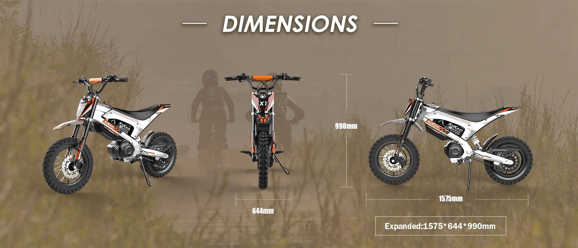 Moto elettrica off-road X1 Pneumatici off-road 12" & 14" Batteria 36V20Ah 15/15