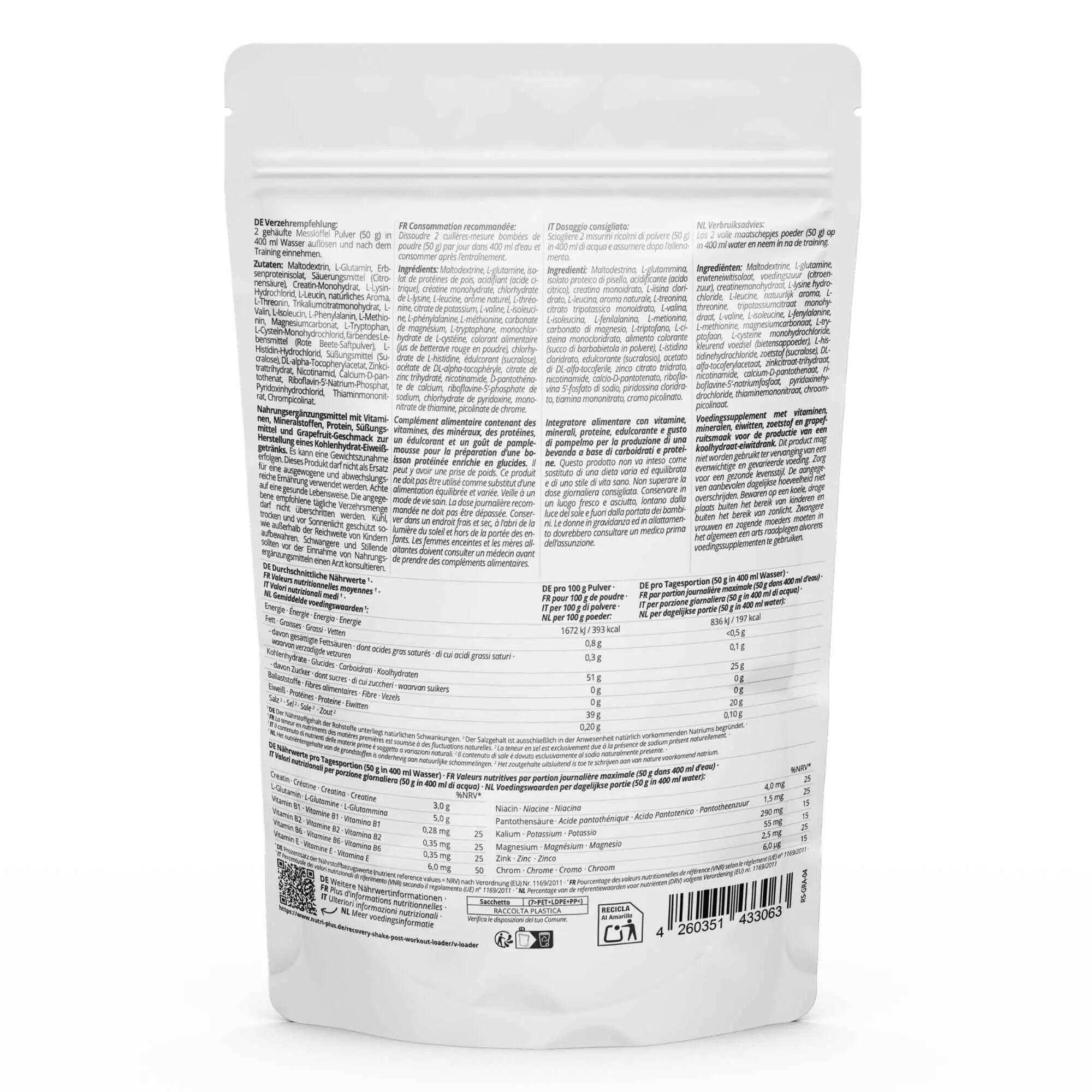 Recovery Shake - Post-Workout Loader 1000g - Grapefruit 5/5