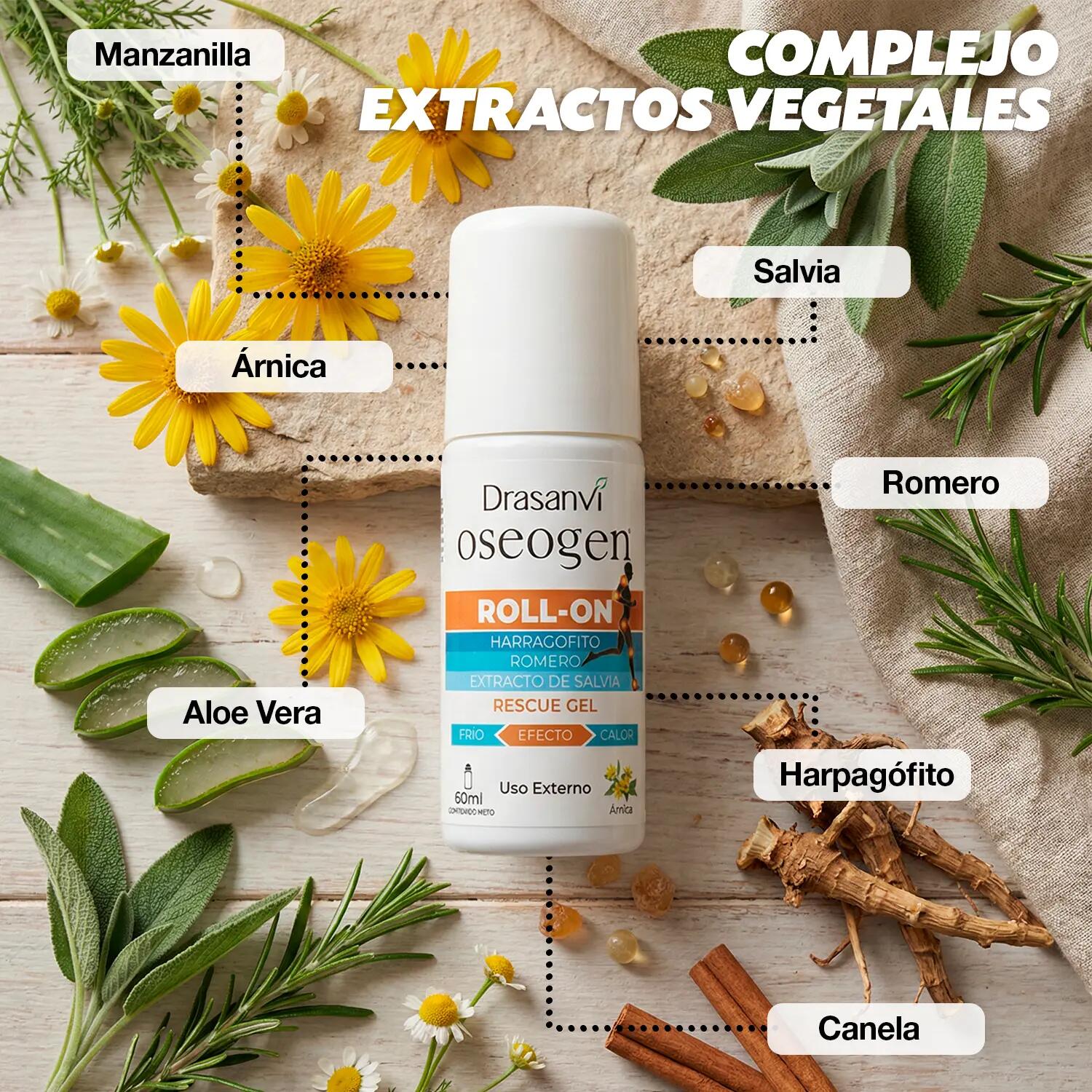 Gel Roll On Rescue Oseogen - Efecto Analgésico - 60ml - DRASANVI 3/6