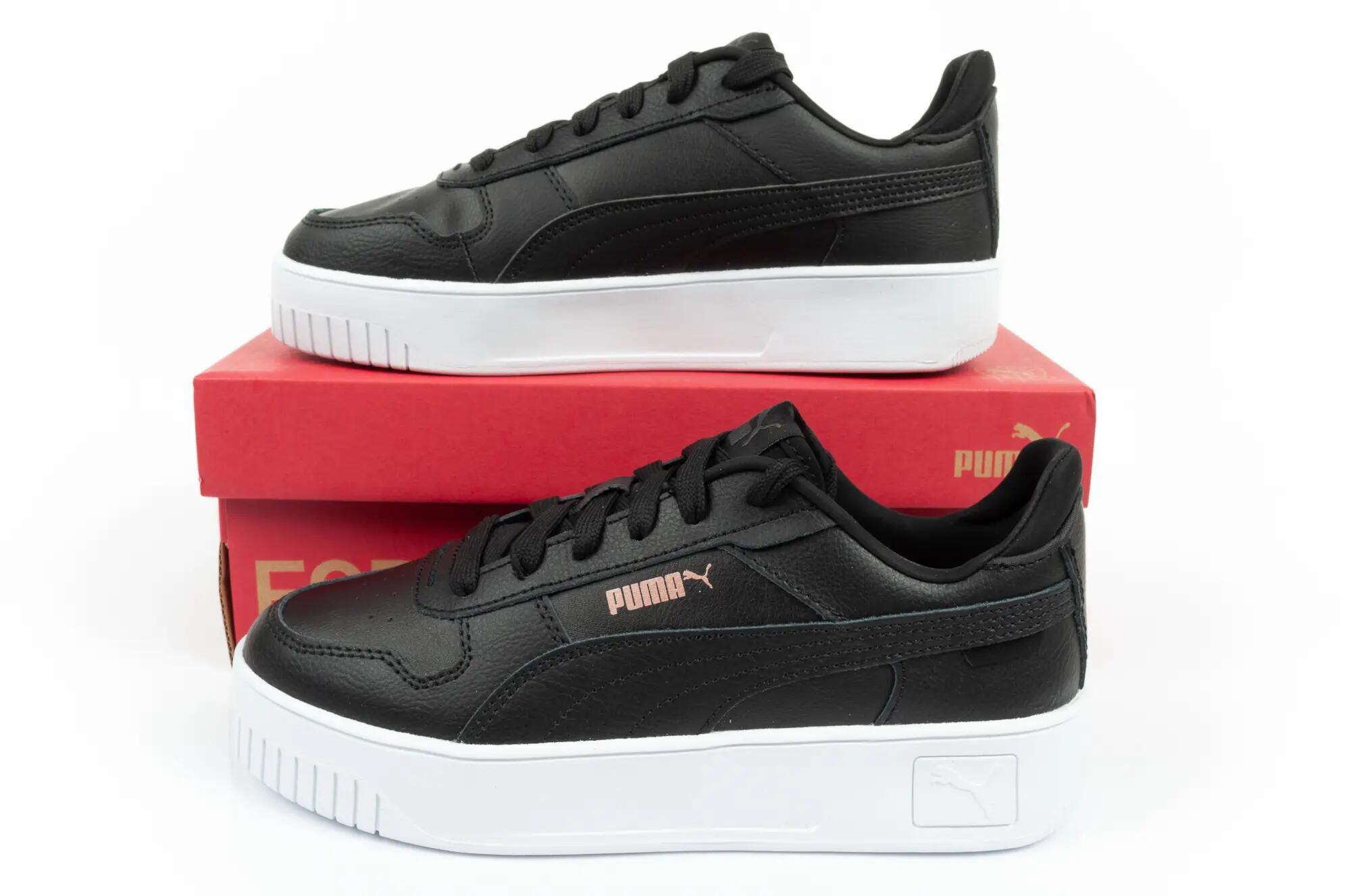Dames Carina Street Leren Trainers (Zwart, Wit) 10/10