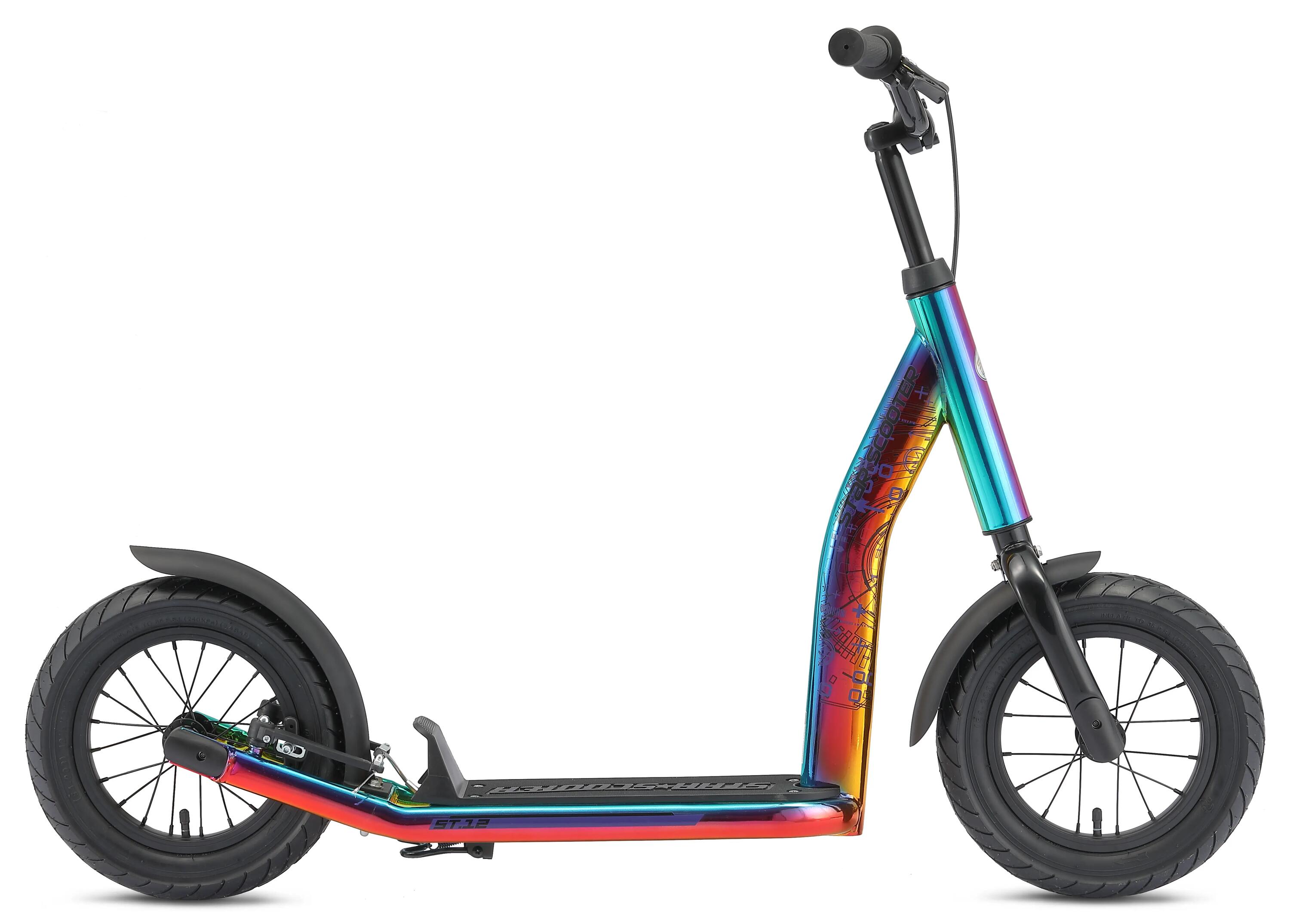 Trottinette grandes roues 12", pour enfants de 8 ans, pneus gonflables, NewGen 2/8