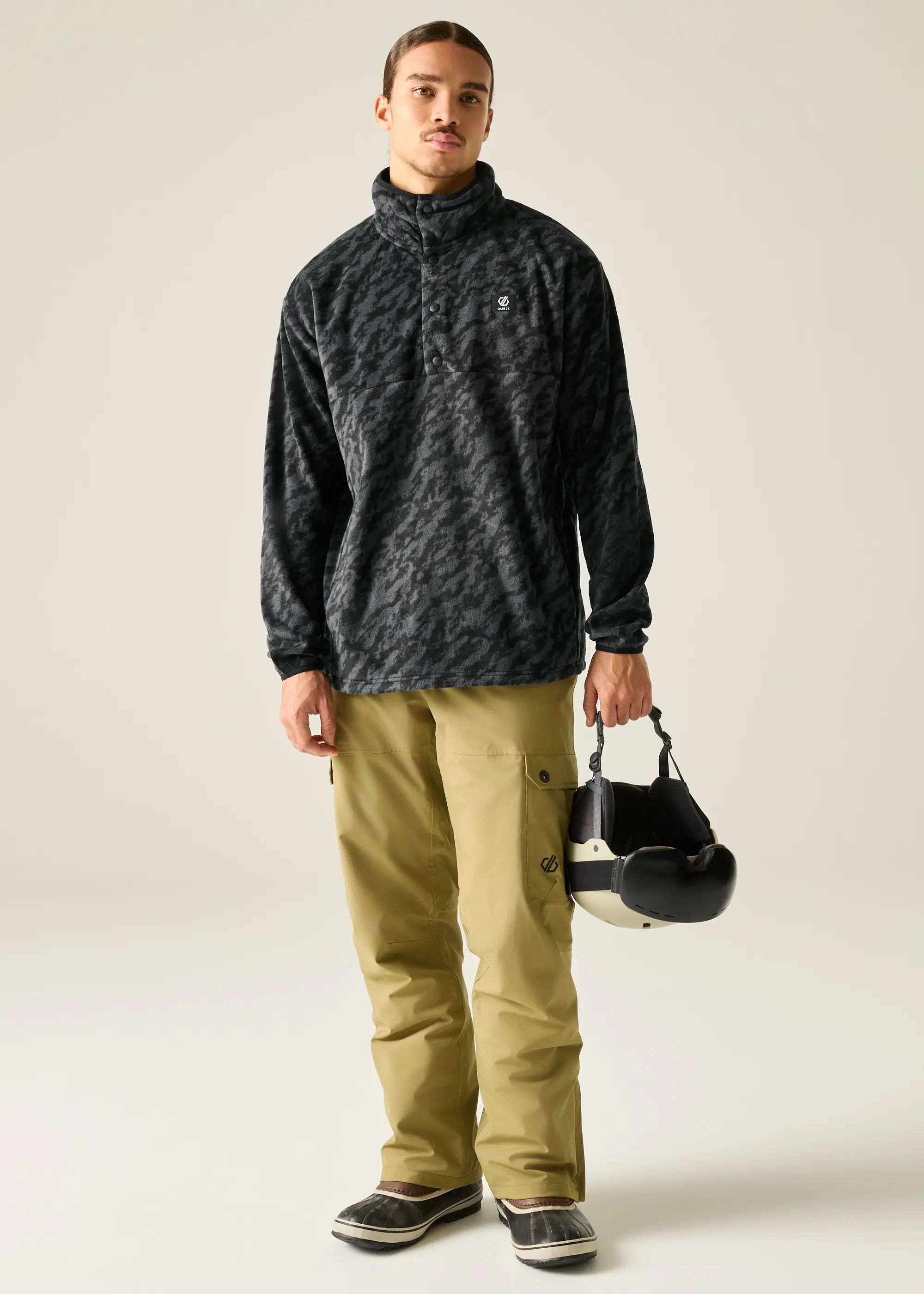 Sudadera polar estampada con media cremallera para hombre. 3/6