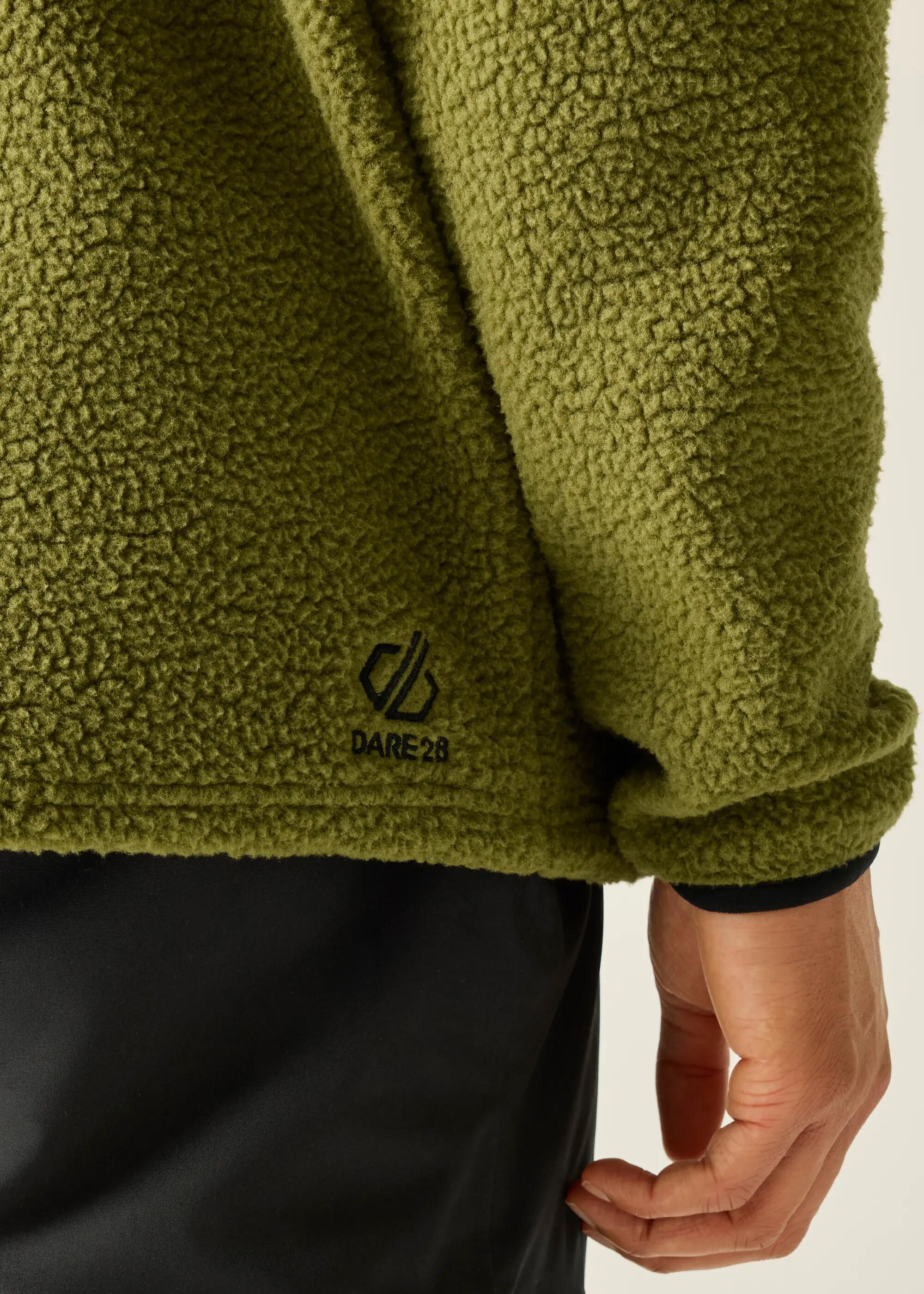 Heren fleece met dubbele drukknoopsluiting en halve rits 6/6