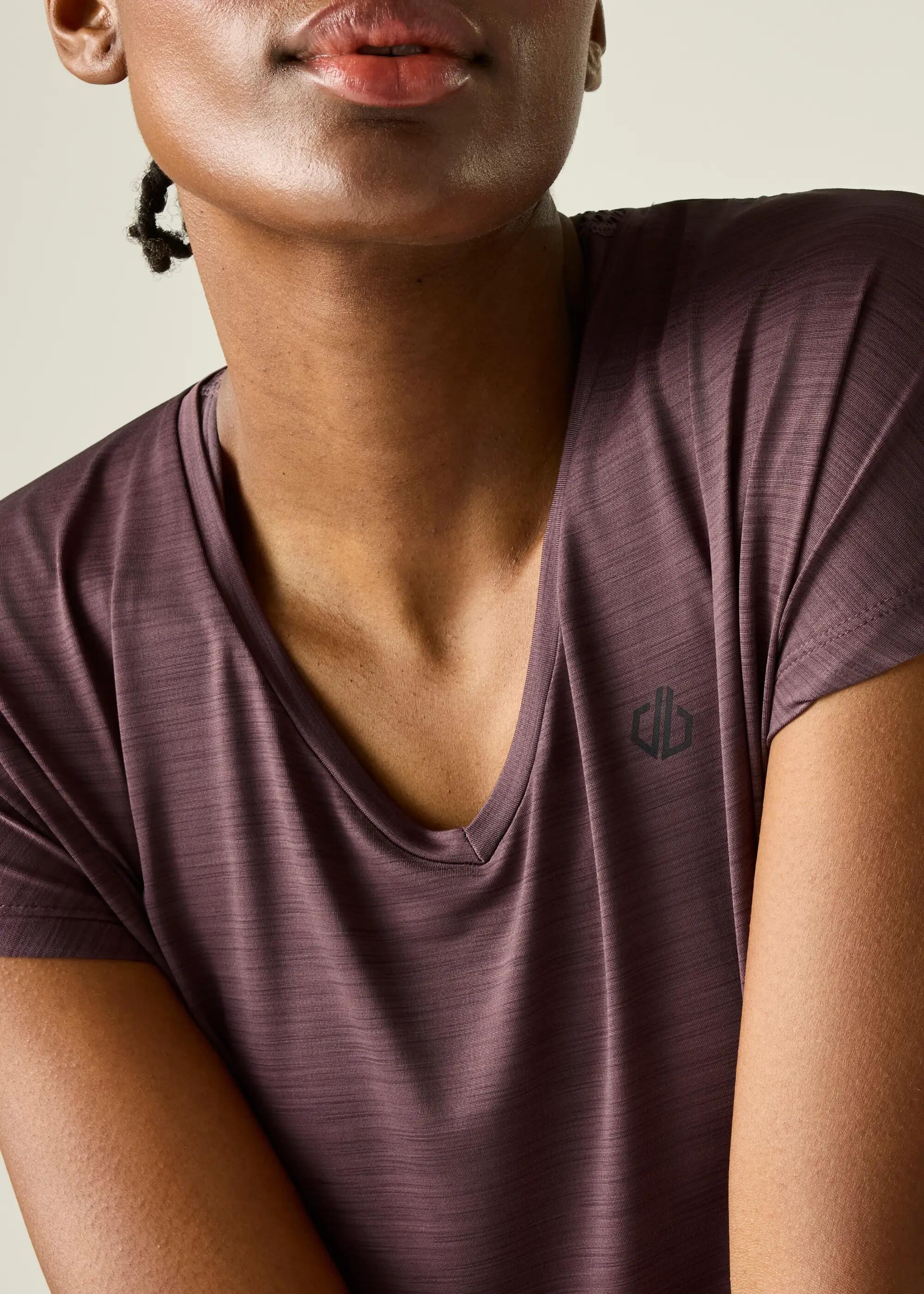T-shirt Korte Mouwen Hiking Dames Ademend 4/5