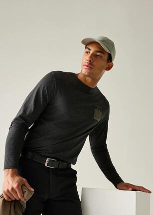 T-shirt à manches longues et col rond Maylow pour homme