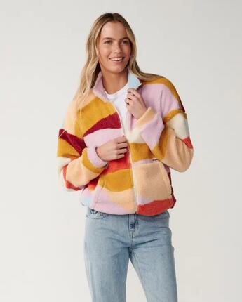 Veste Polaire Femme Rip Curl "RETRO SWELL STANDARD Z/T POLAR" L Multicolore