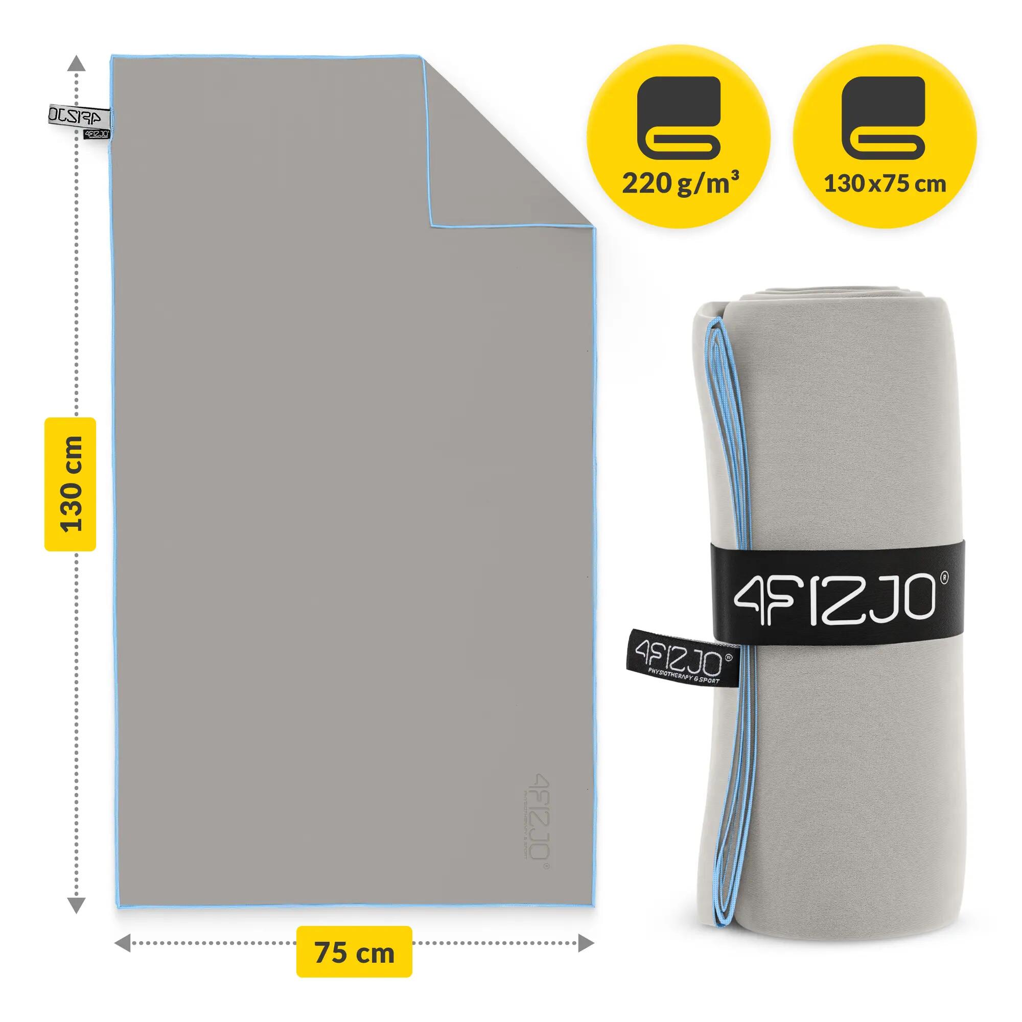 Telo asciugamano sport campeggio microfibra asciugatura rapida 130x75 4FIZJO 4/12