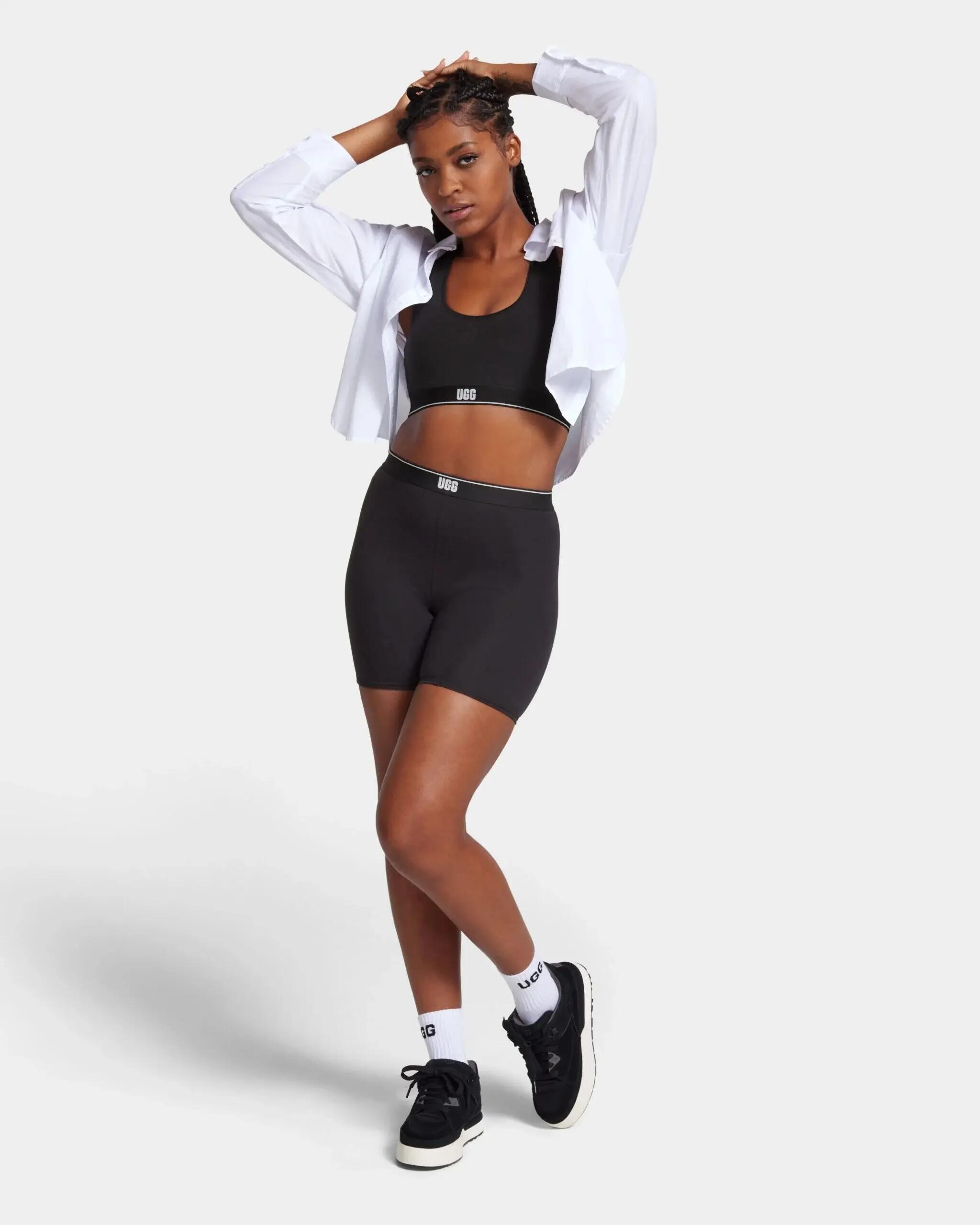 Damskie szorty krój biker short CORILYNN LOGO BIKER SHORT 3/4