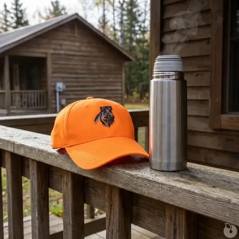 Casquette confort brodé sanglier tissu respirant orange 1/5