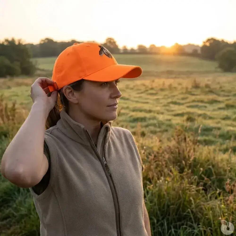 Casquette confort brodé sanglier tissu respirant orange 5/5