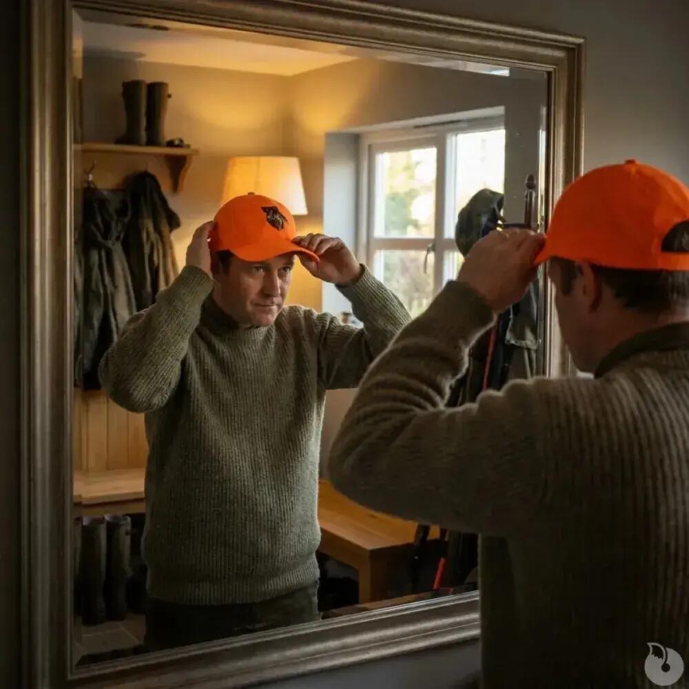 Casquette confort brodé sanglier tissu respirant orange 3/5