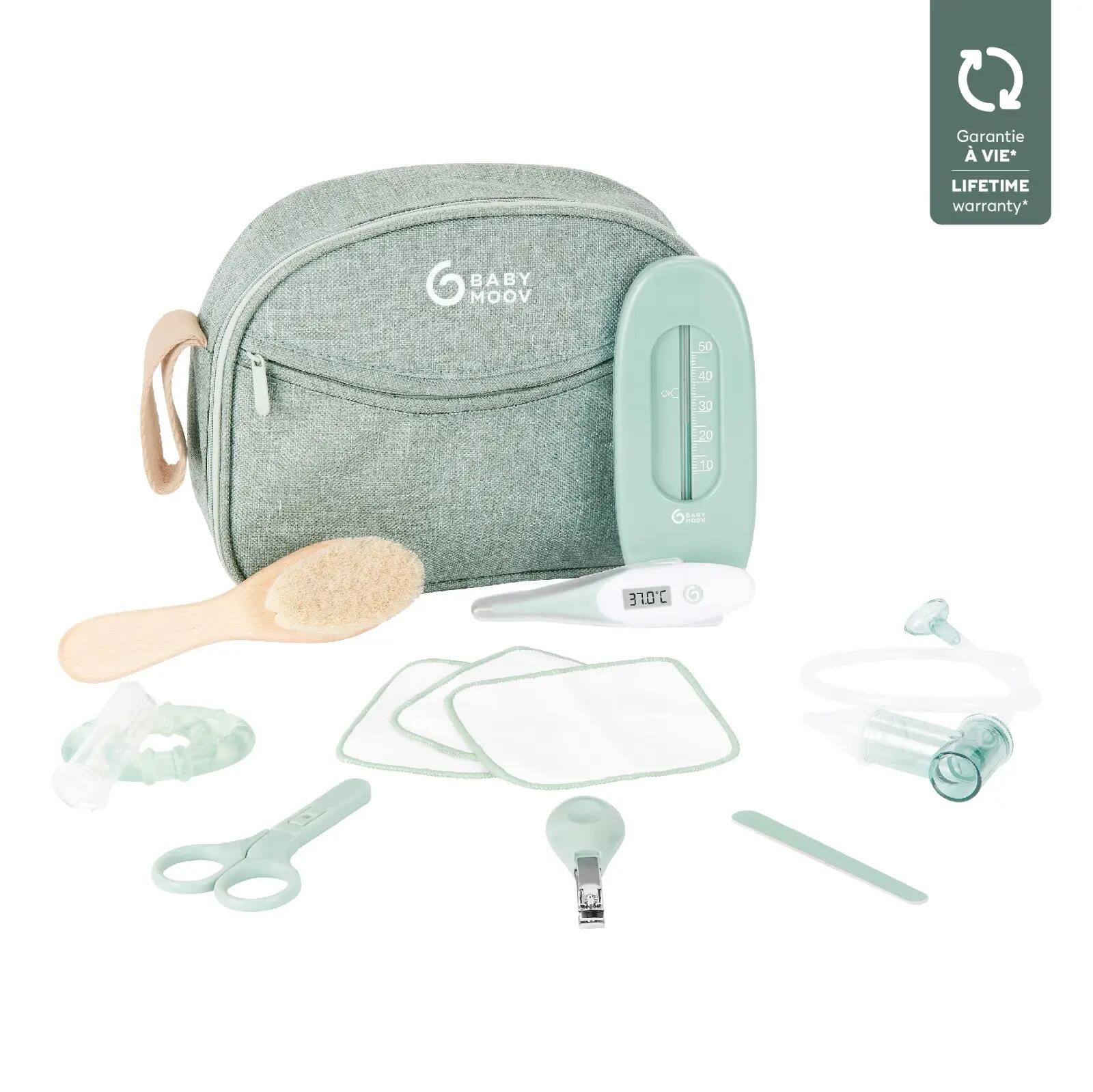 Trousse de soin pour bébé, 9 accessoires essentiels - Matcha 1/4