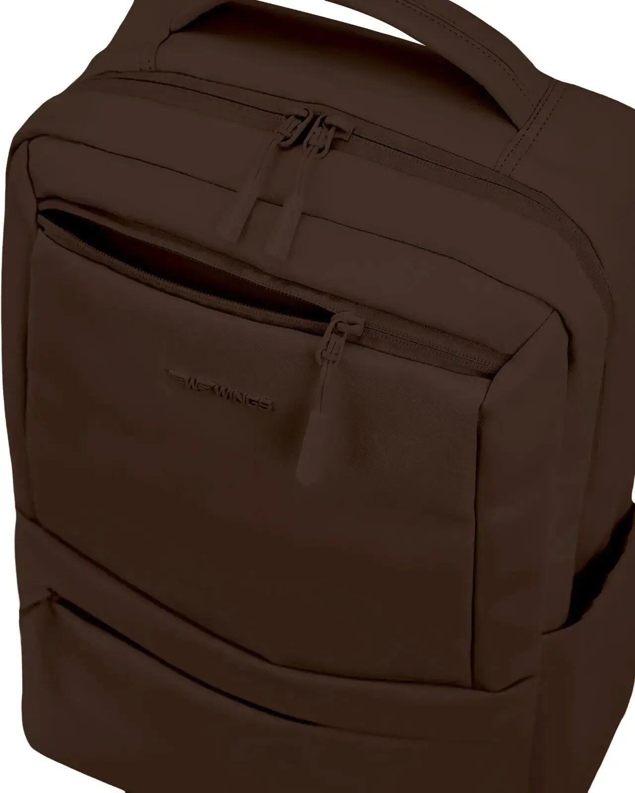 Plecak Kabinowy Wings Bagaż Z Kieszenią Na Laptop Do Pracy I Podróży Brown 8/10