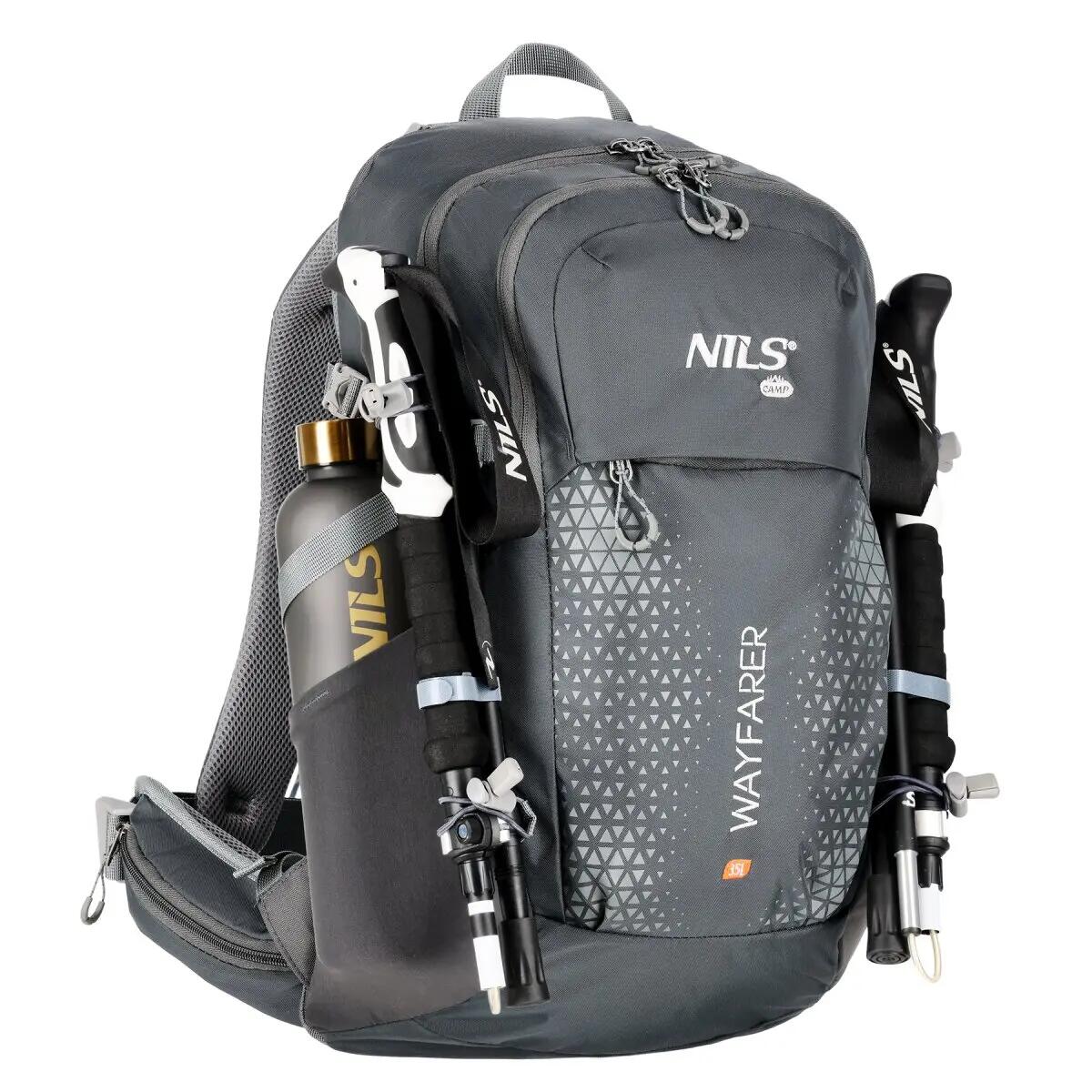 Sac à dos trekking 35L Wayfarer NILS CAMP NC1925 léger avec housse imperméable 9/10