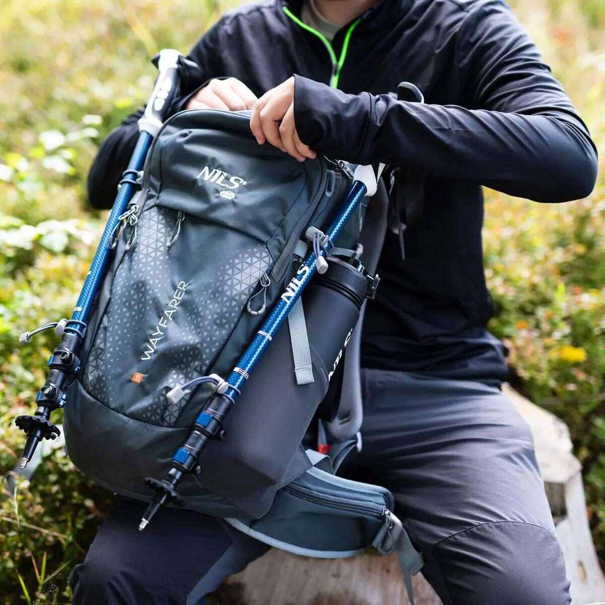 Sac à dos trekking 35L Wayfarer NILS CAMP NC1925 léger avec housse imperméable 8/10