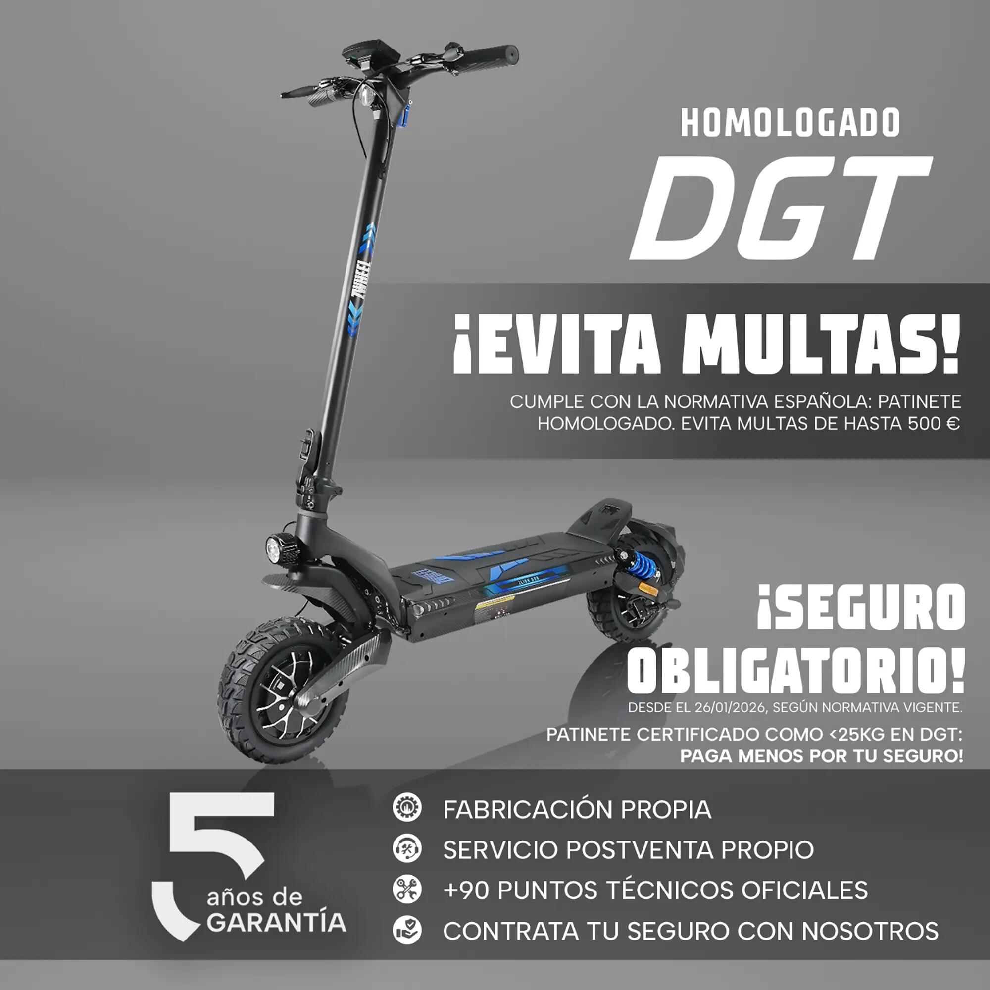 Trotinete elétrico ZWheel ZLion Duo+, 2000W, 17500mAh, 60km, noir/bleu 7/11