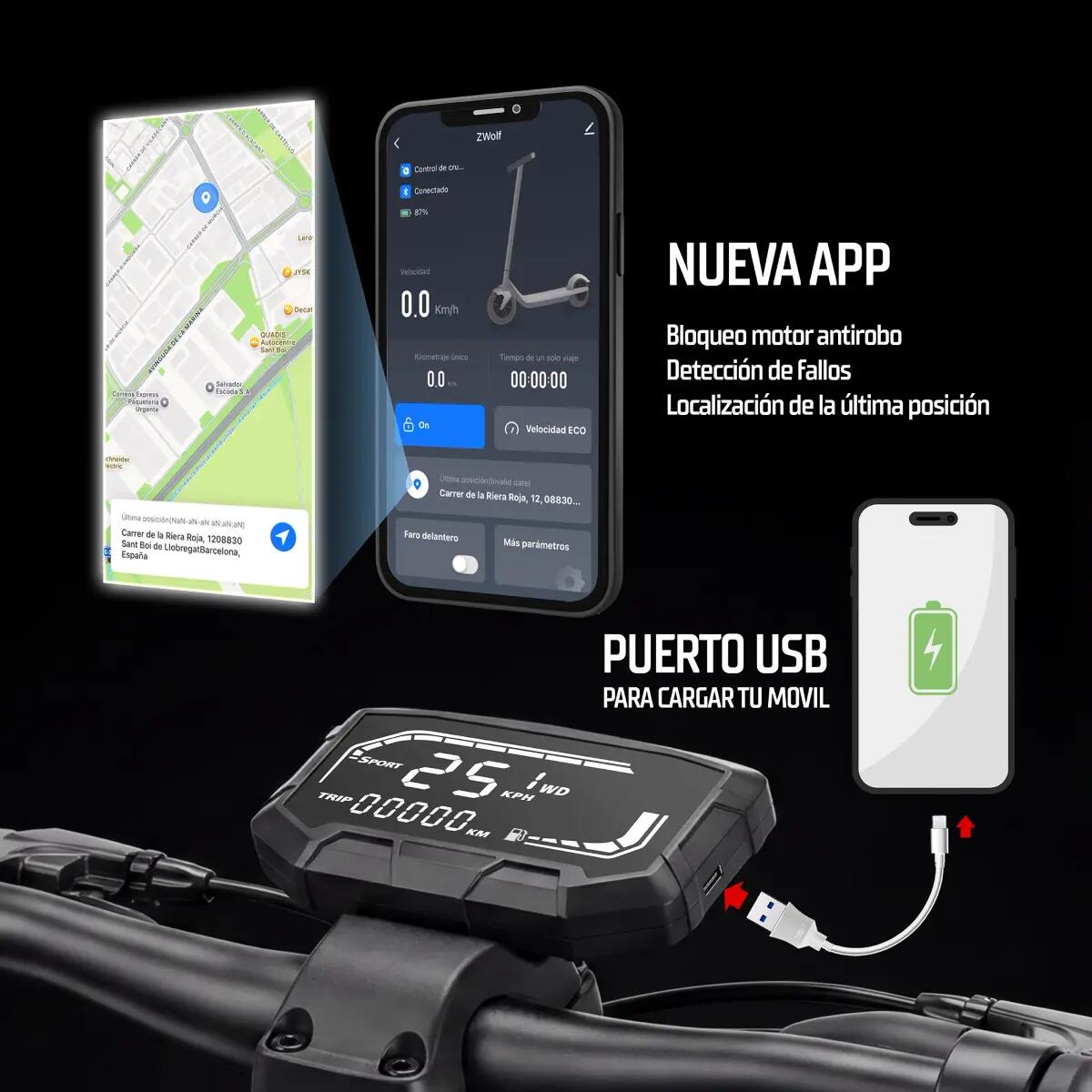 Trotinete elétrico ZWheel ZLion Duo+, 2000W, 17500mAh, 60km, noir/bleu 6/11