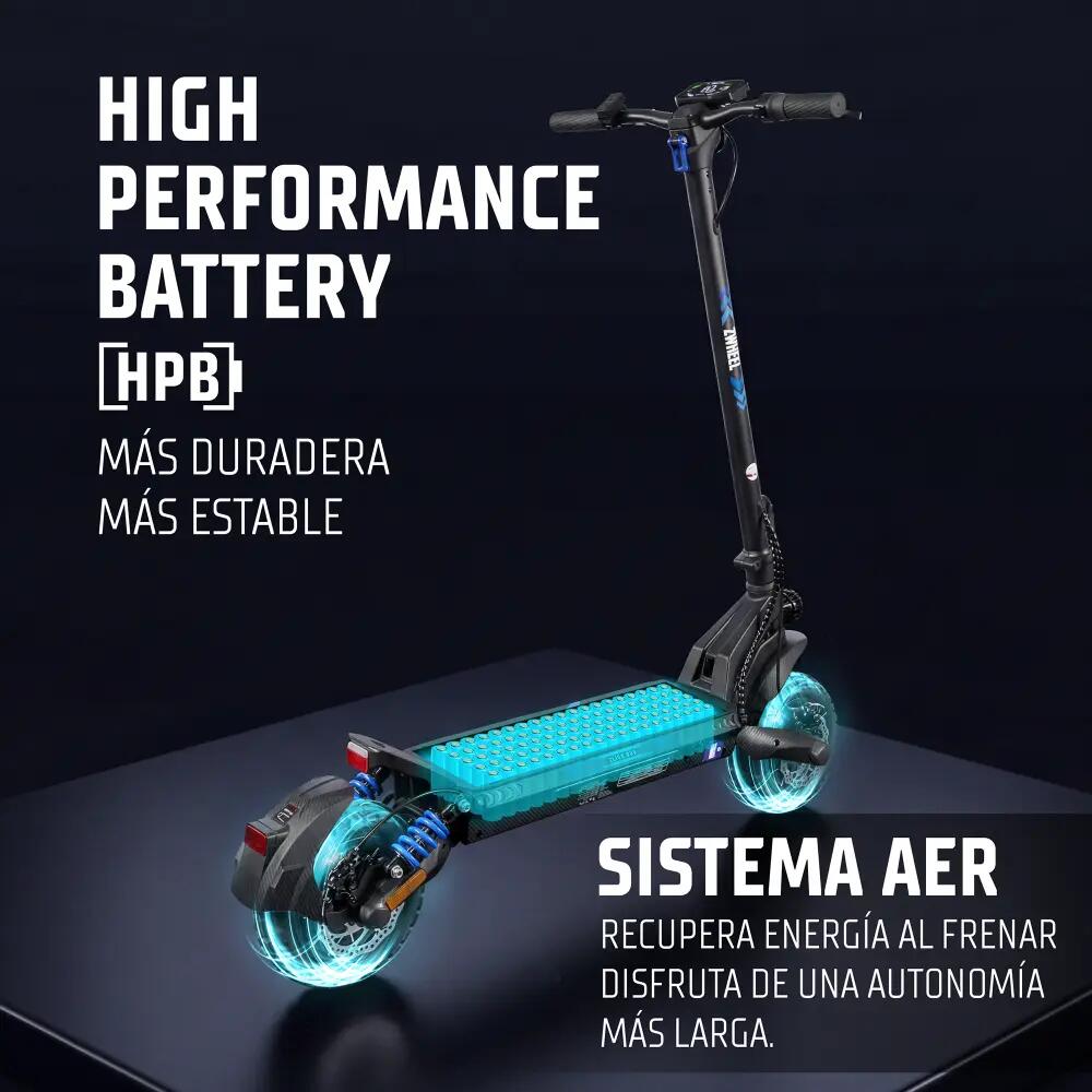 Trotinete elétrico ZWheel ZLion Duo+, 2000W, 17500mAh, 60km, noir/bleu 5/11