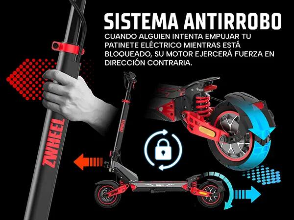 Patinete eléctrico ZWheel ZWolf Plus 2000W 20Ah 70km certificado por la DGT 8/13
