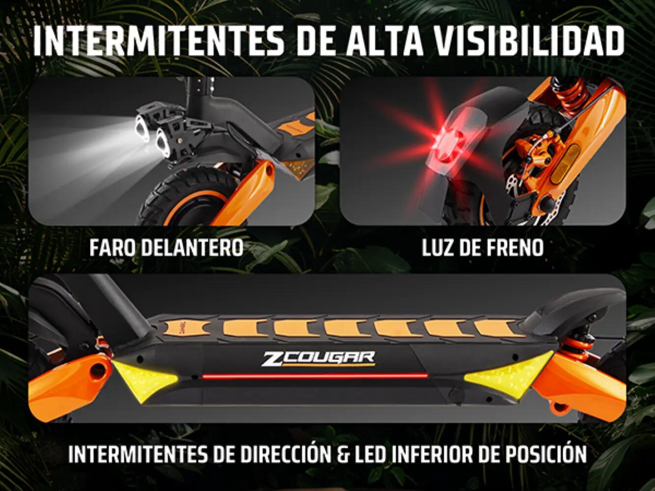Patinete eléctrico ZWheel Zcougar Plus 1600W 20Ah 70km homologado DGT 8/10