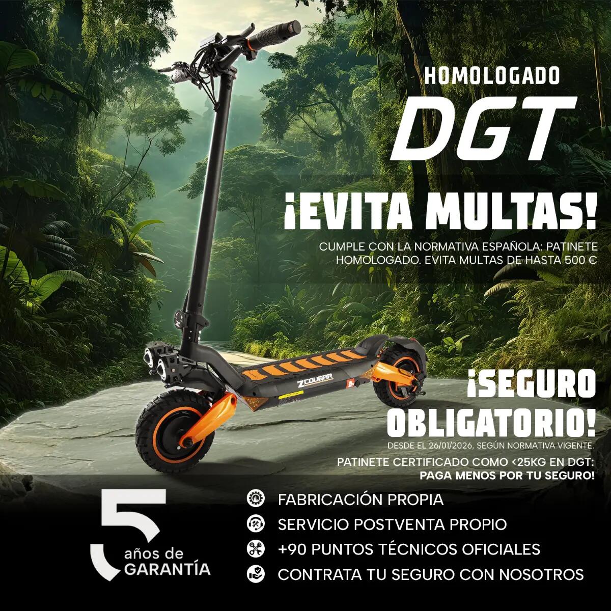 Patinete eléctrico ZWheel ZCougar Duo T, 2000W, 960Wh, hasta 70km 7/14