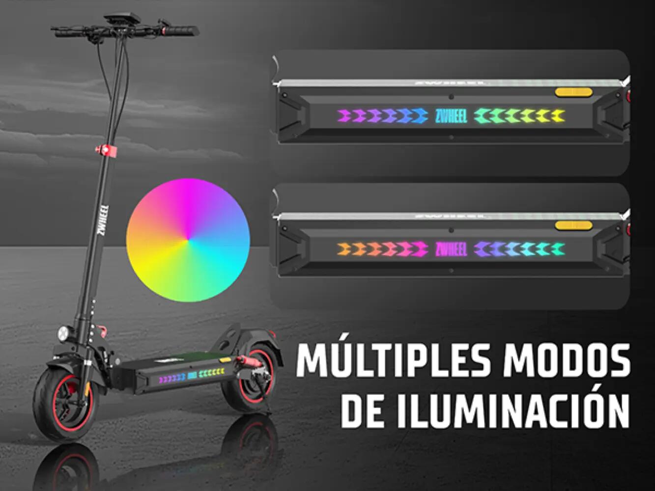 Trotinete elétrico ZWheel ZRino SE , 1000W, 15000mAh, 50km, noir 11/12