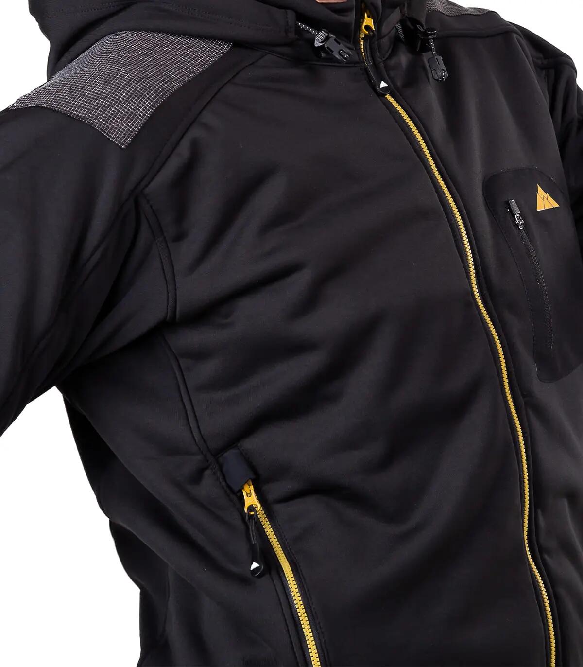 Casaco Polar Yukón Alpinismo Homem Polivalente Com Capuz Preto 5/5
