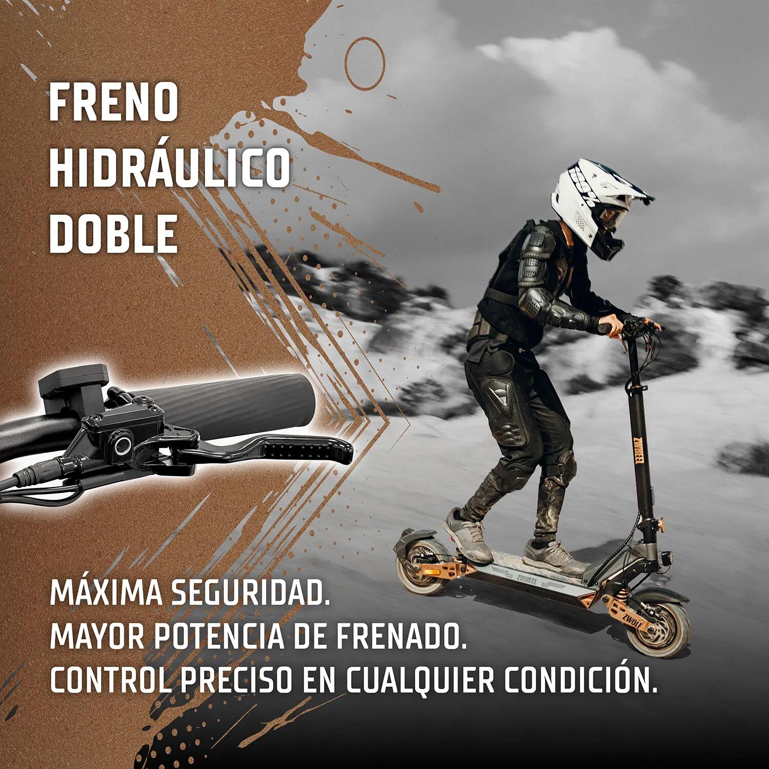 Patinete eléctrico ZWheel ZWolf Duo 2000W 20Ah 70km certificado por la DGT 4/13