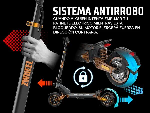 Patinete eléctrico ZWheel ZWolf Duo 2000W 20Ah 70km certificado por la DGT 8/13